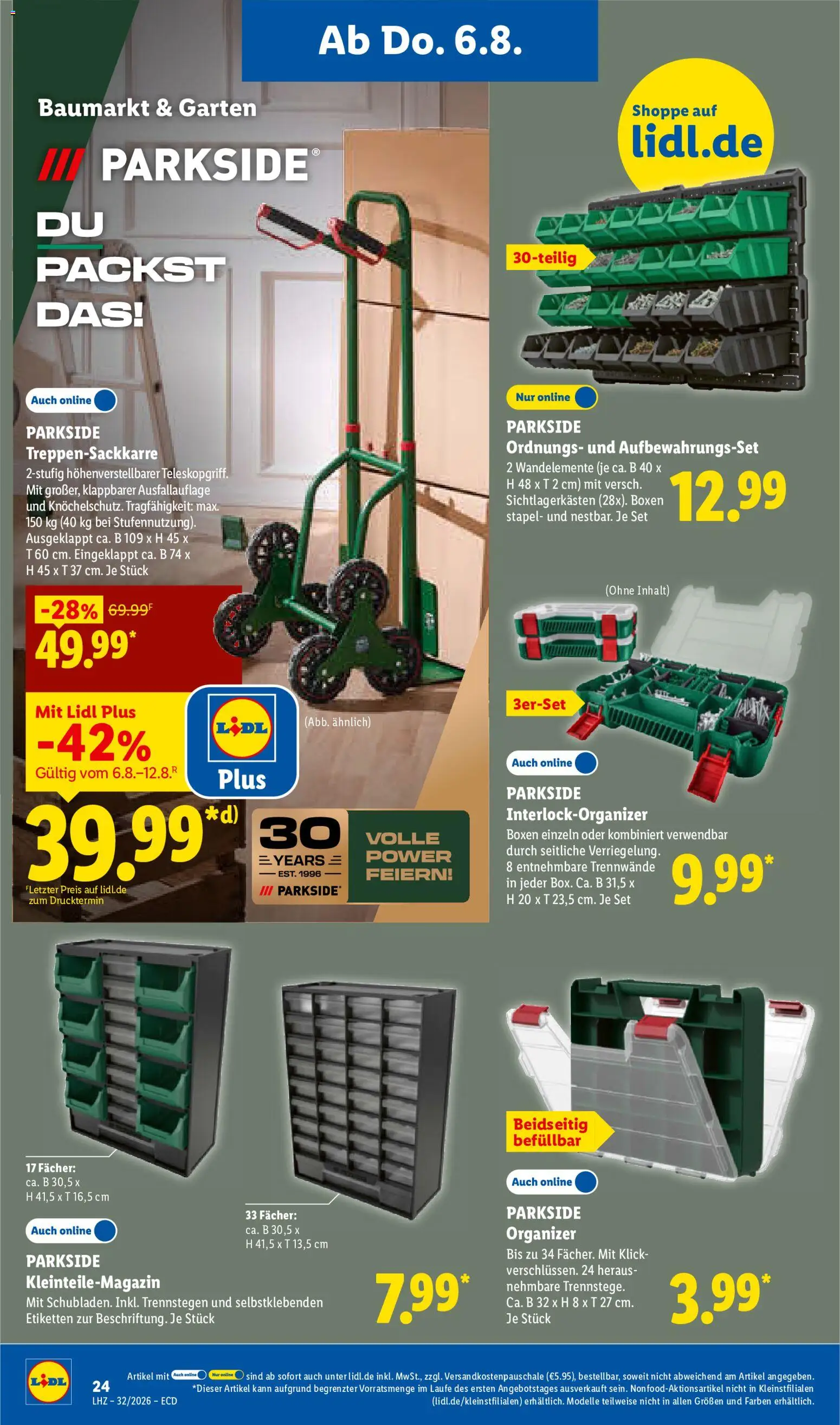 Lidl Německo leták od 03.08.2026 | Strana: 40 | Produkty: Organizér, Parkside