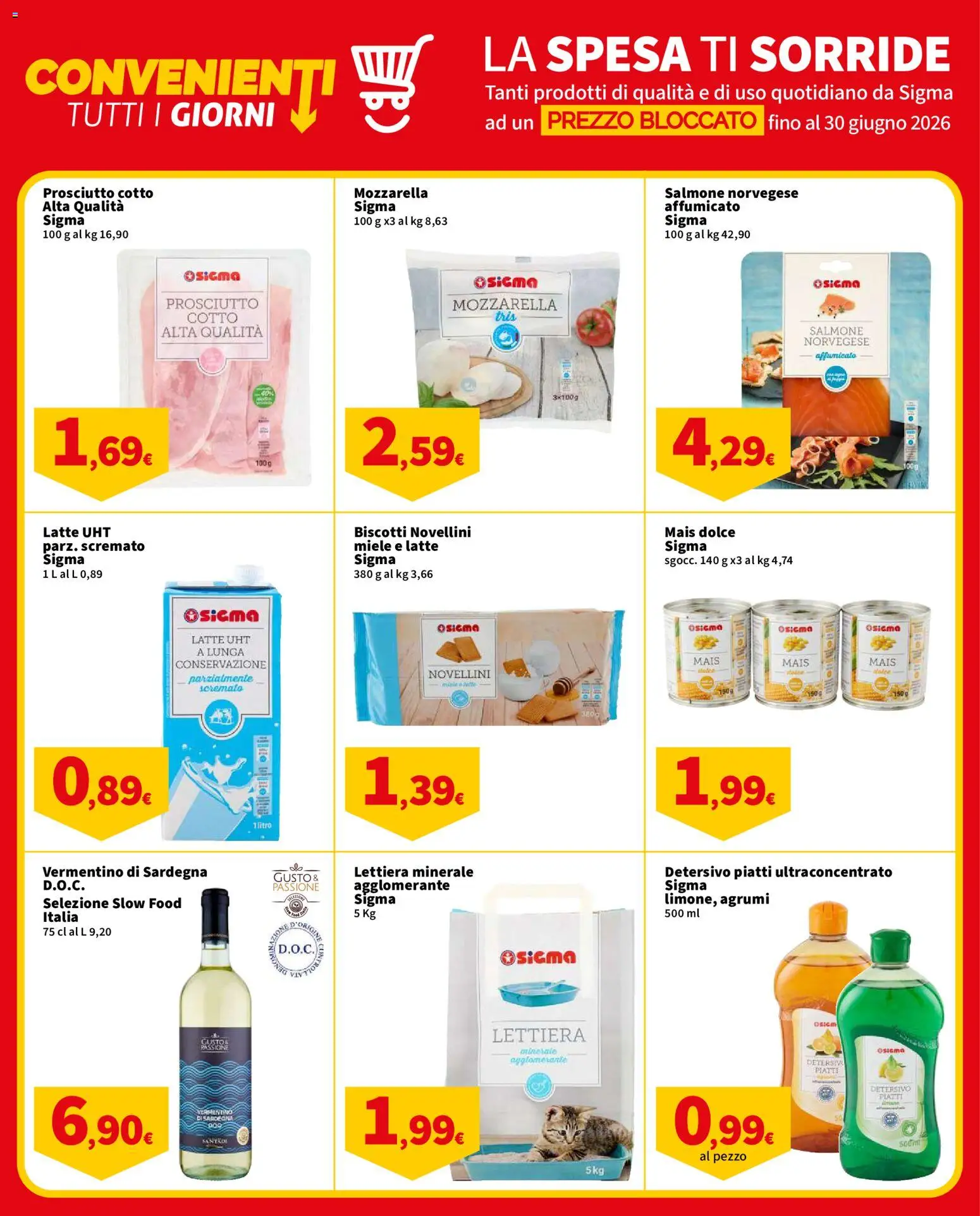 Volantino SIGMA del 19.05.2026 | Pagina: 8 | Prodotti: Salmone, Biscotti, Latte, Agrumi