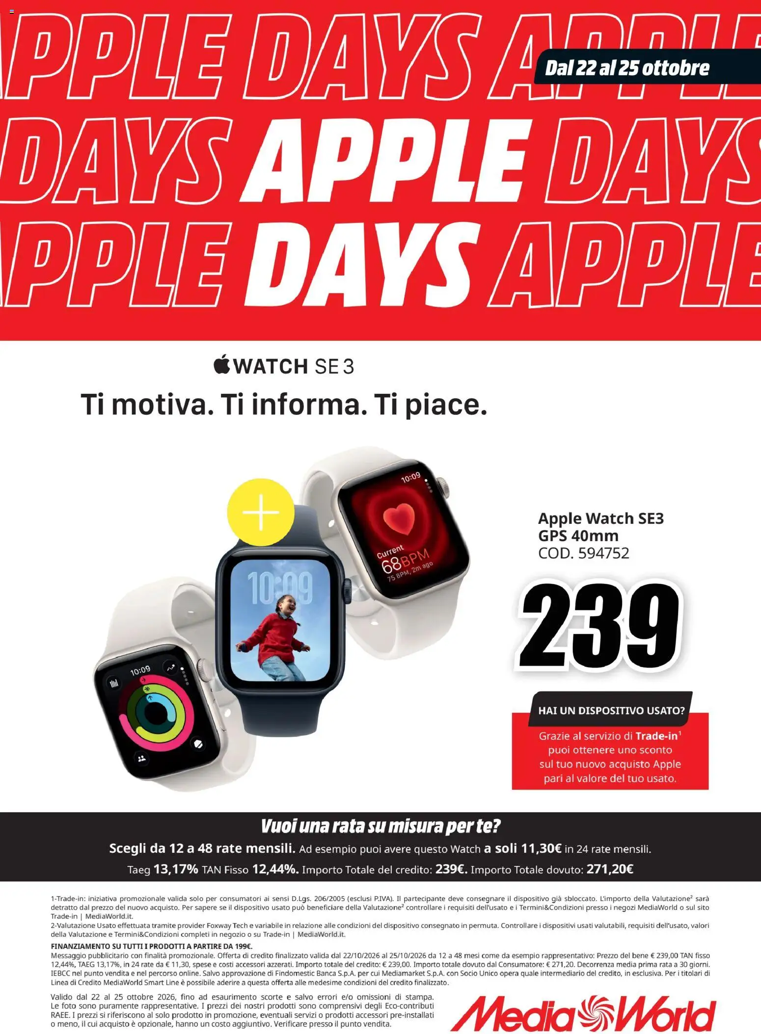 Volantino Media World del 22/10/2026 | Pagina: 8 | Prodotti: Tè, Apple Watch