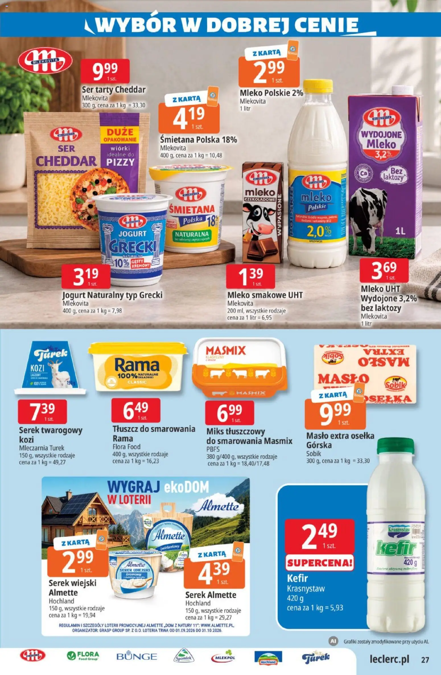 E.Leclerc gazetka od 20.10.2026 | Strona: 27 | Produkty: Kefir, Serek, Ser, Jogurt