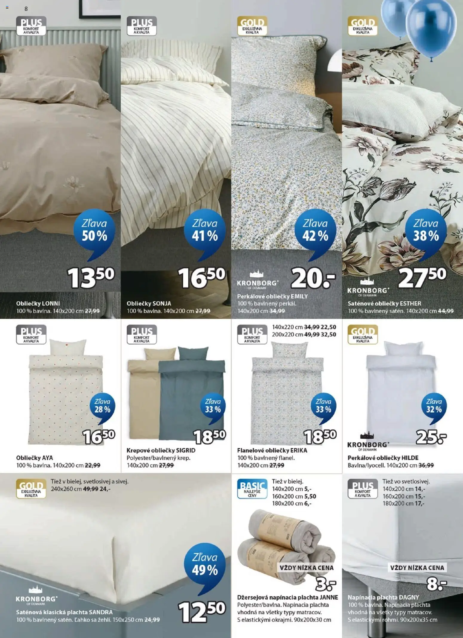 Nové JYSK akcie – leták je platný od 07.10.2026 | Strana: 8 | Produkty: Plachta, Obliečky