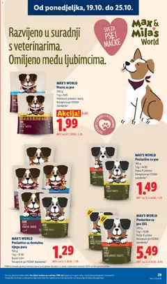 MAX'S WORLD Hrana za pse, 200 g, 1 kg = 9.95, Piletina ili piletina i kalcij, Recepte po FEDIAF standardu* - Pregled kataloga iz trgovine Lidl, vrijedi od 19.10.2026 | Stranica: 29 | Proizvodi: Patka, Piletina, Hrana za pse