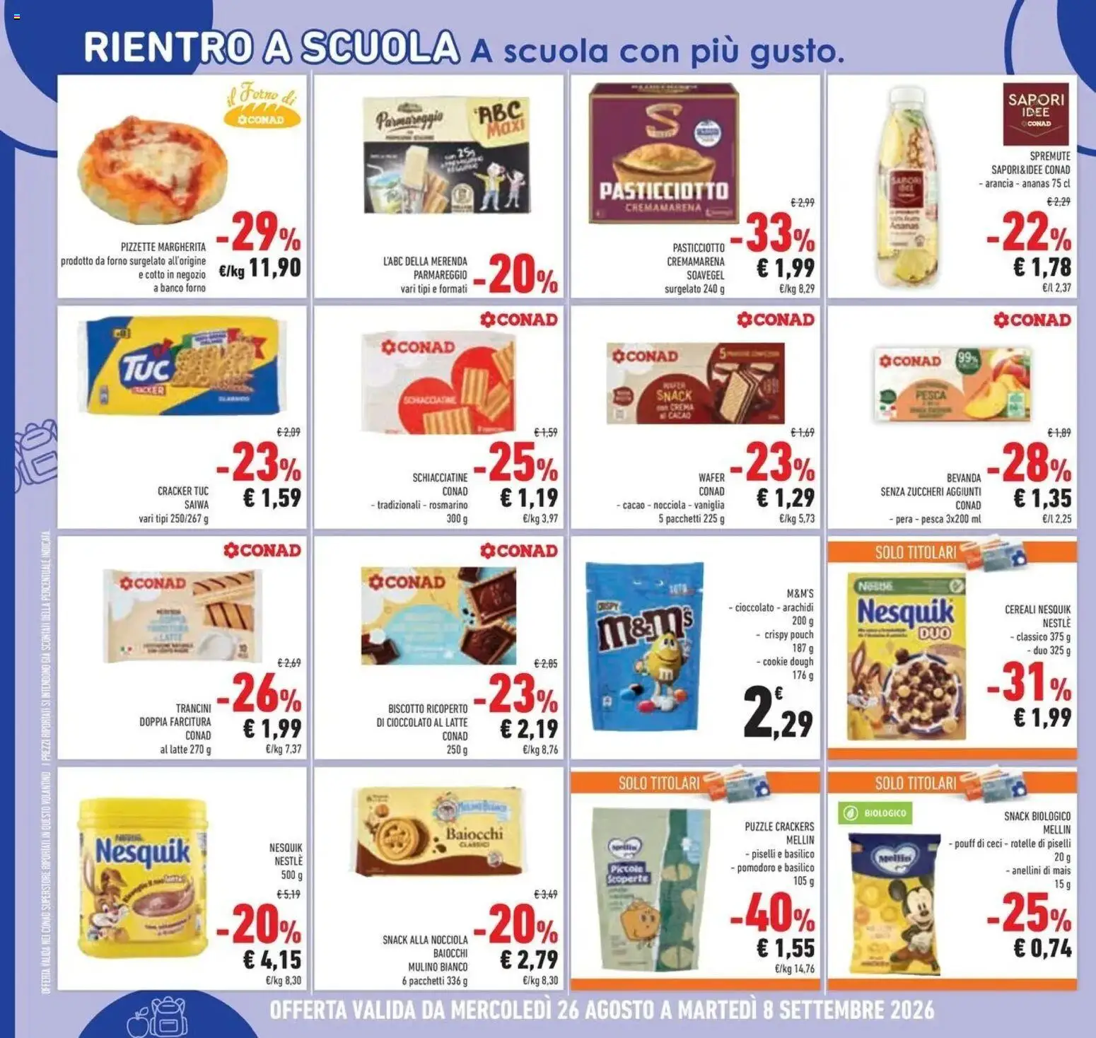 Volantino Conad dal 26/08/2026 > Anteprima | Pagina: 28 | Prodotti: Cereali, Ceci, Pomodoro, Crackers