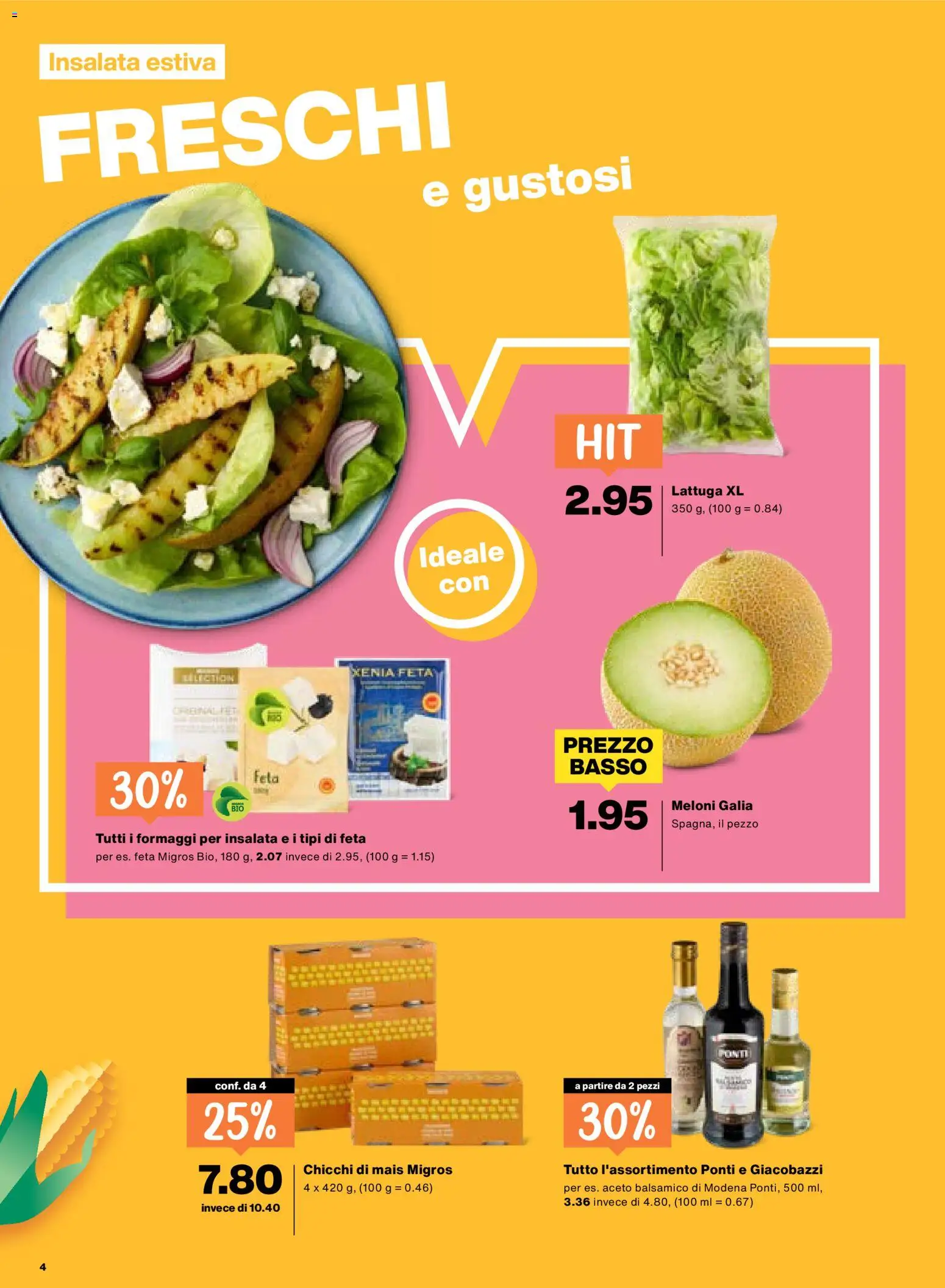 Migros aktionen IT – gültig ab 13.08.2026 | Seite: 4 | Produkte: Feta, Balsamico, Mais