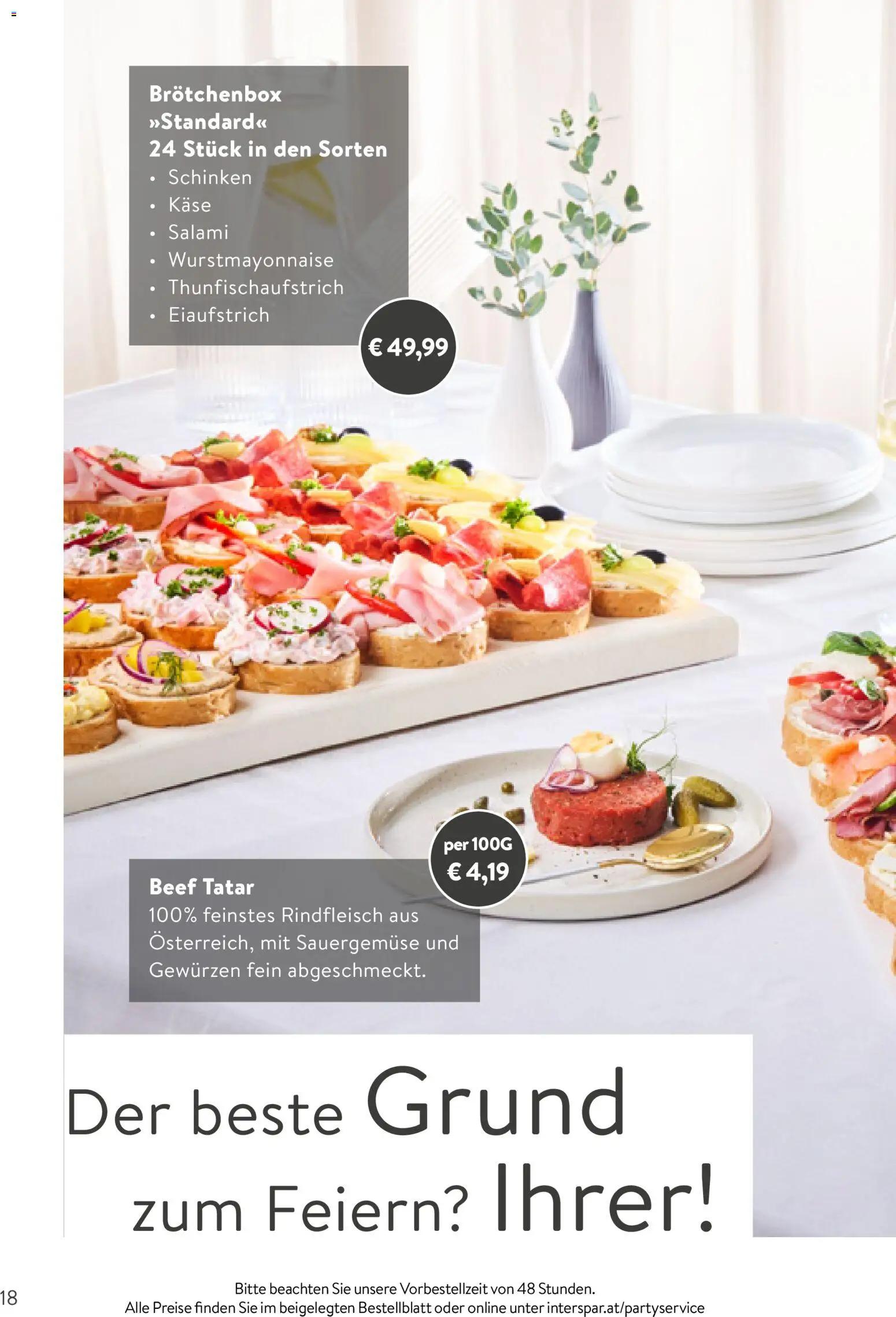 Interspar Partyservice gültig ab 01.06.2026 | Seite: 18 | Produkte: Käse, Salami, Schinken, Rindfleisch