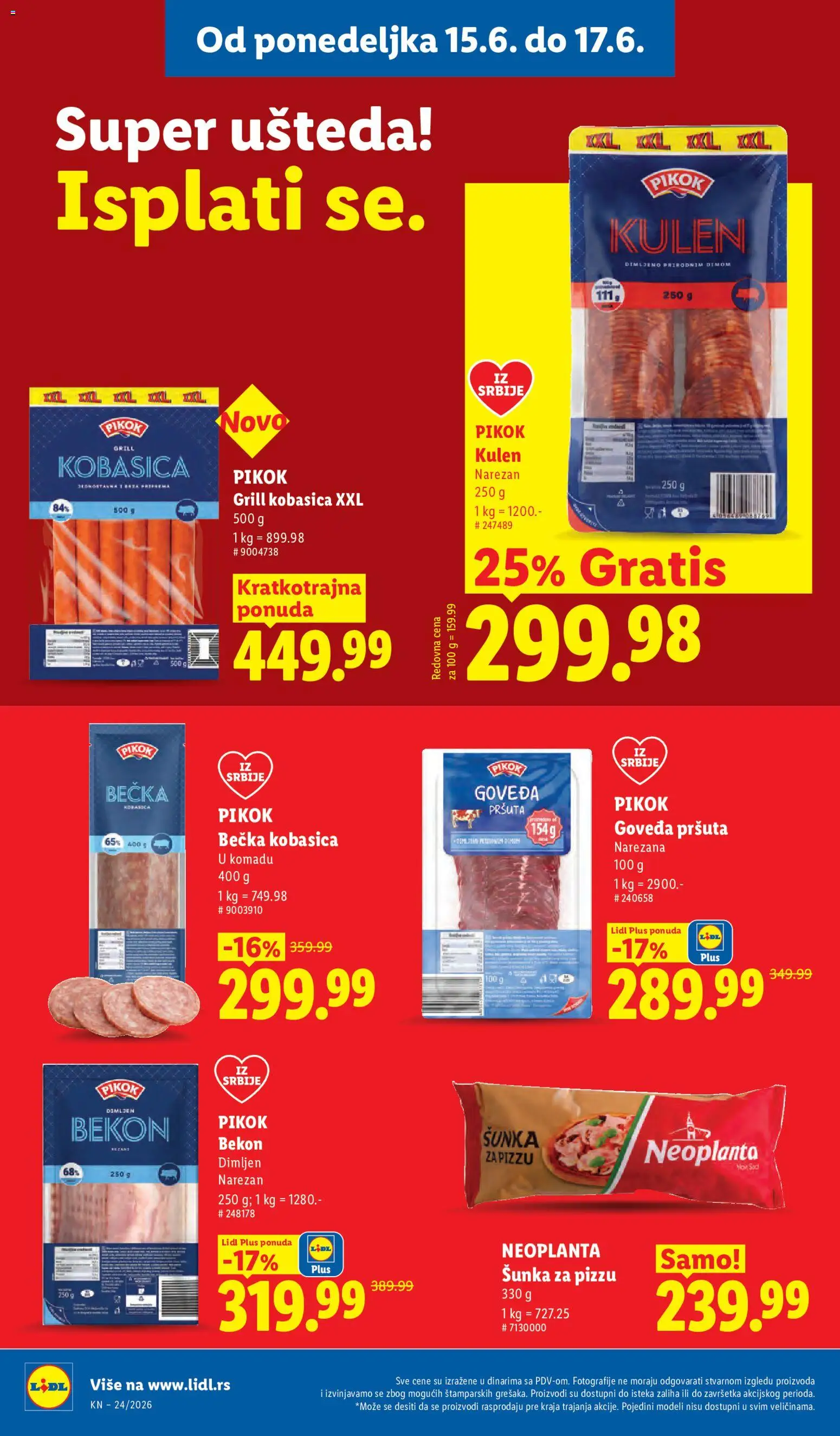 Lidl katalog - važi od 11.06.2026 | Strana: 86 | Proizvode: Kulen, Šunka, Kobasica