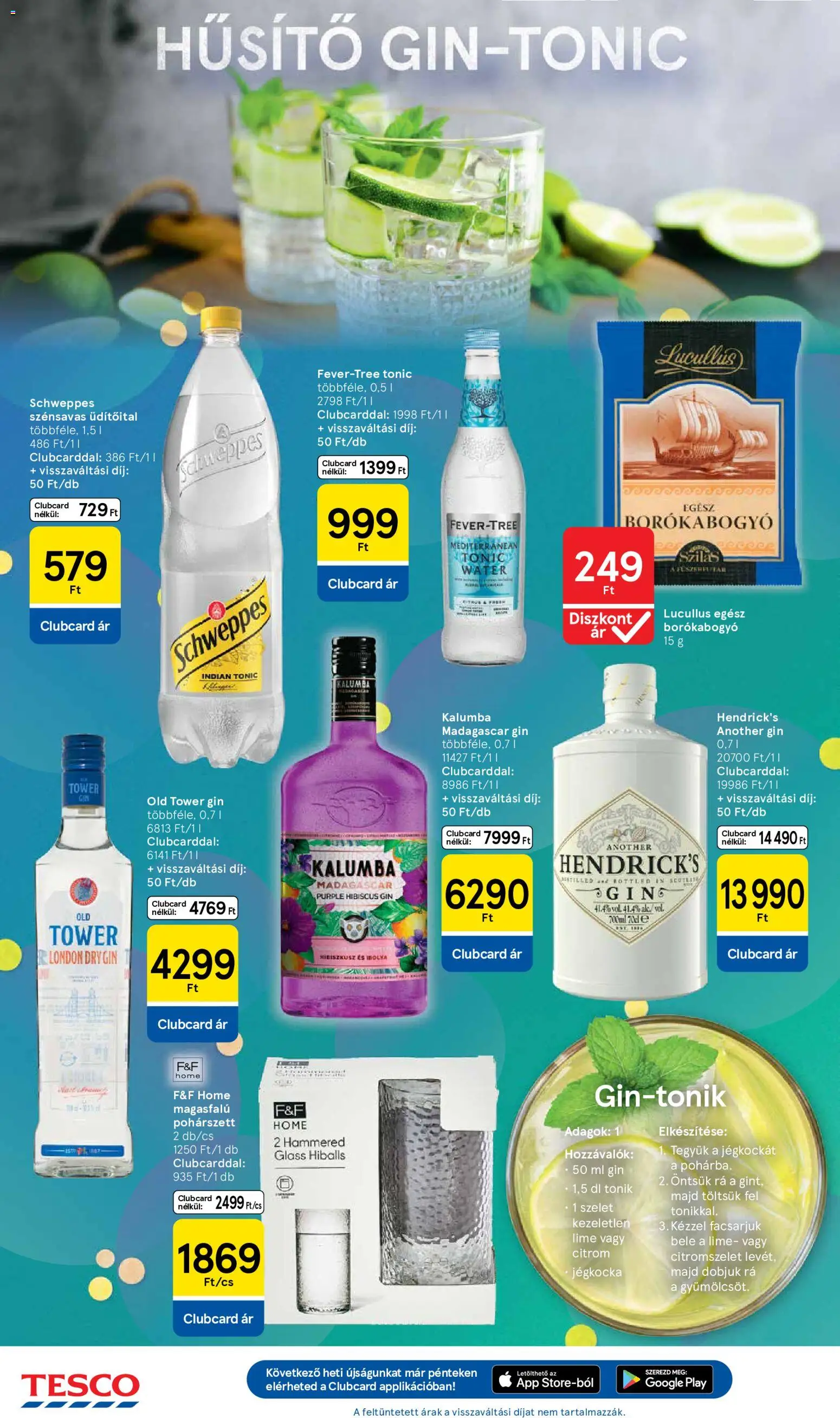 Tesco akciós ujság - amely érvényes a következő dátumtól: 04.06.2026 | Oldal: 12 | Termékek: Tonic, Jégkocka, Gin, Citrom