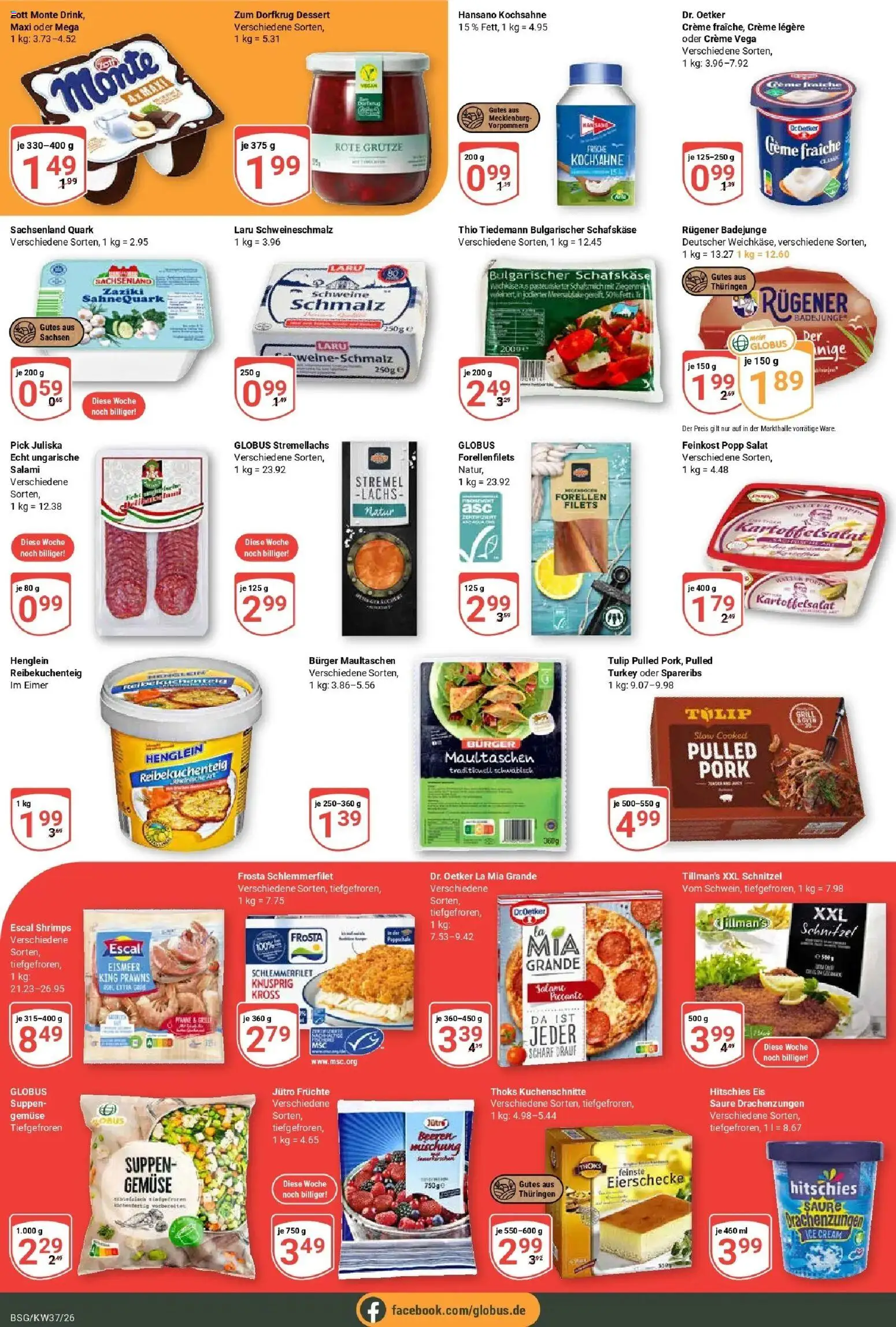Globus Prospekt Braunschweig – gültig ab 07.09.2026 | Seite: 5 | Produkte: Kochsahne, Quark, Maultaschen, Eis