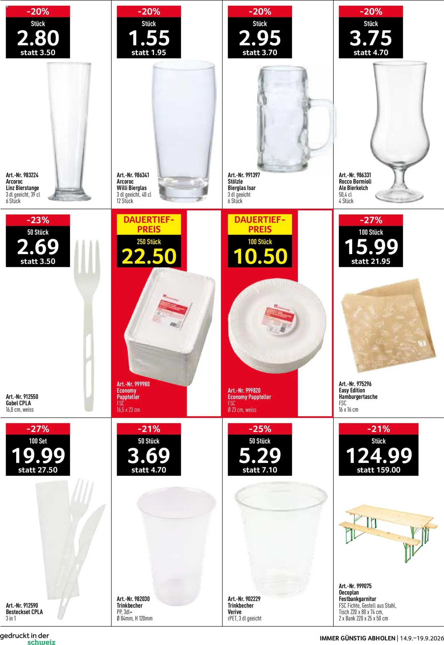 Prodega aktionen Biergarten – gültig ab 14.09.2026 | Seite: 8 | Produkte: Tisch