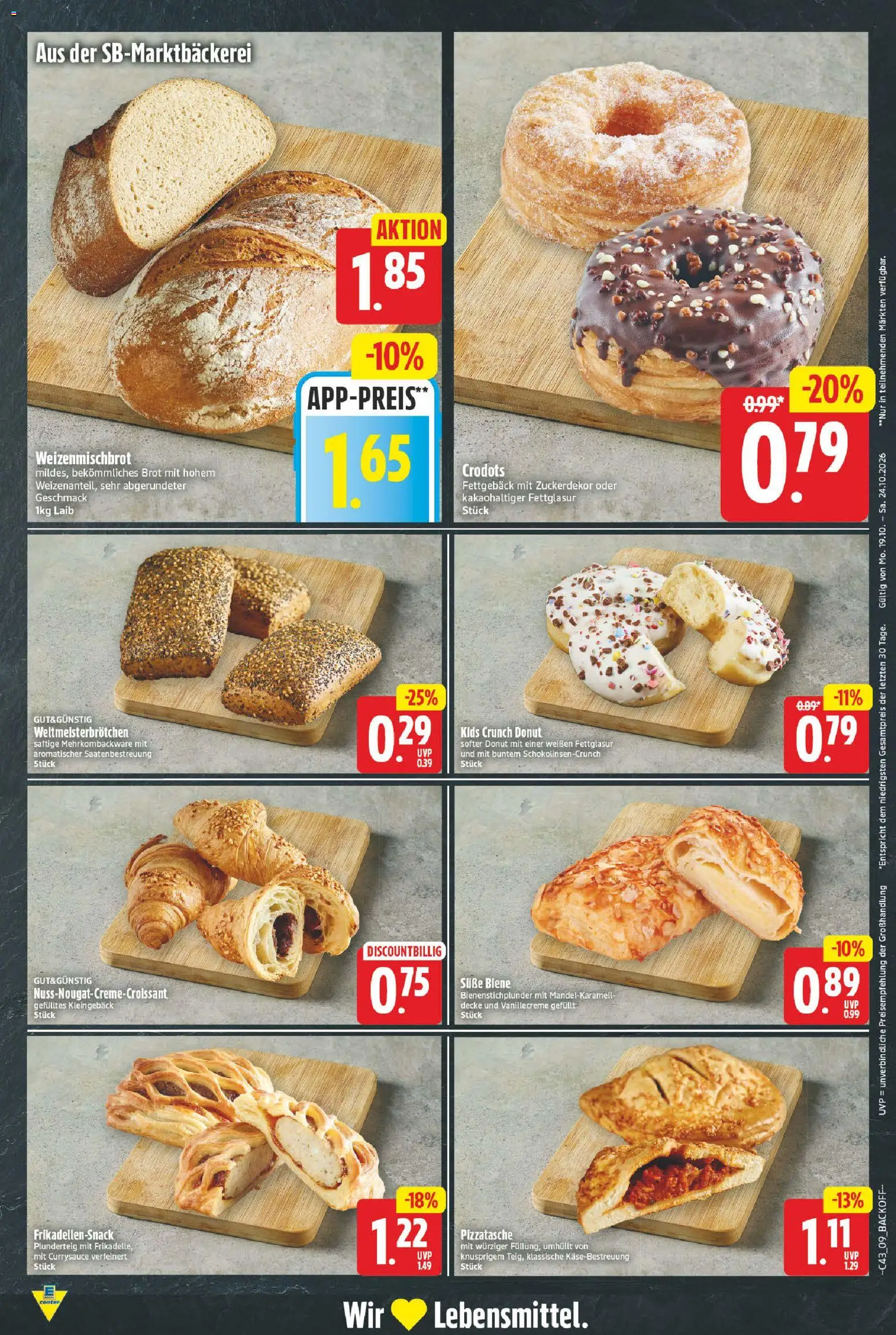 E center Prospekt – gültig ab 19.10.2026 | Seite: 9 | Produkte: Decke, Brot