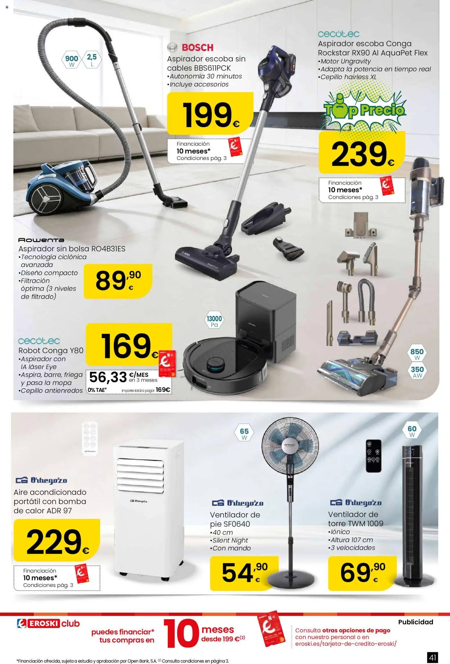 Eroski Oh! OFERTA Málaga │ válido desde el 11.06.2026 | Página: 41 | Productos: Bolsa, Ventilador, Robot, Aspirador
