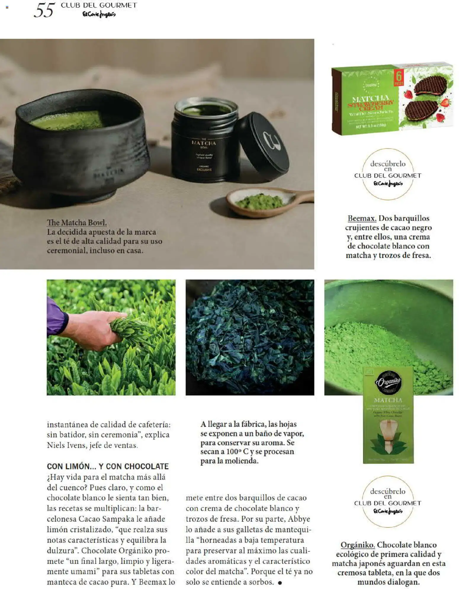 El Corte Inglés Gourmet Magazine │ válido desde el 01/10/2026 | Página: 55 | Productos: Barquillos, Manteca, Té, Crema de chocolate