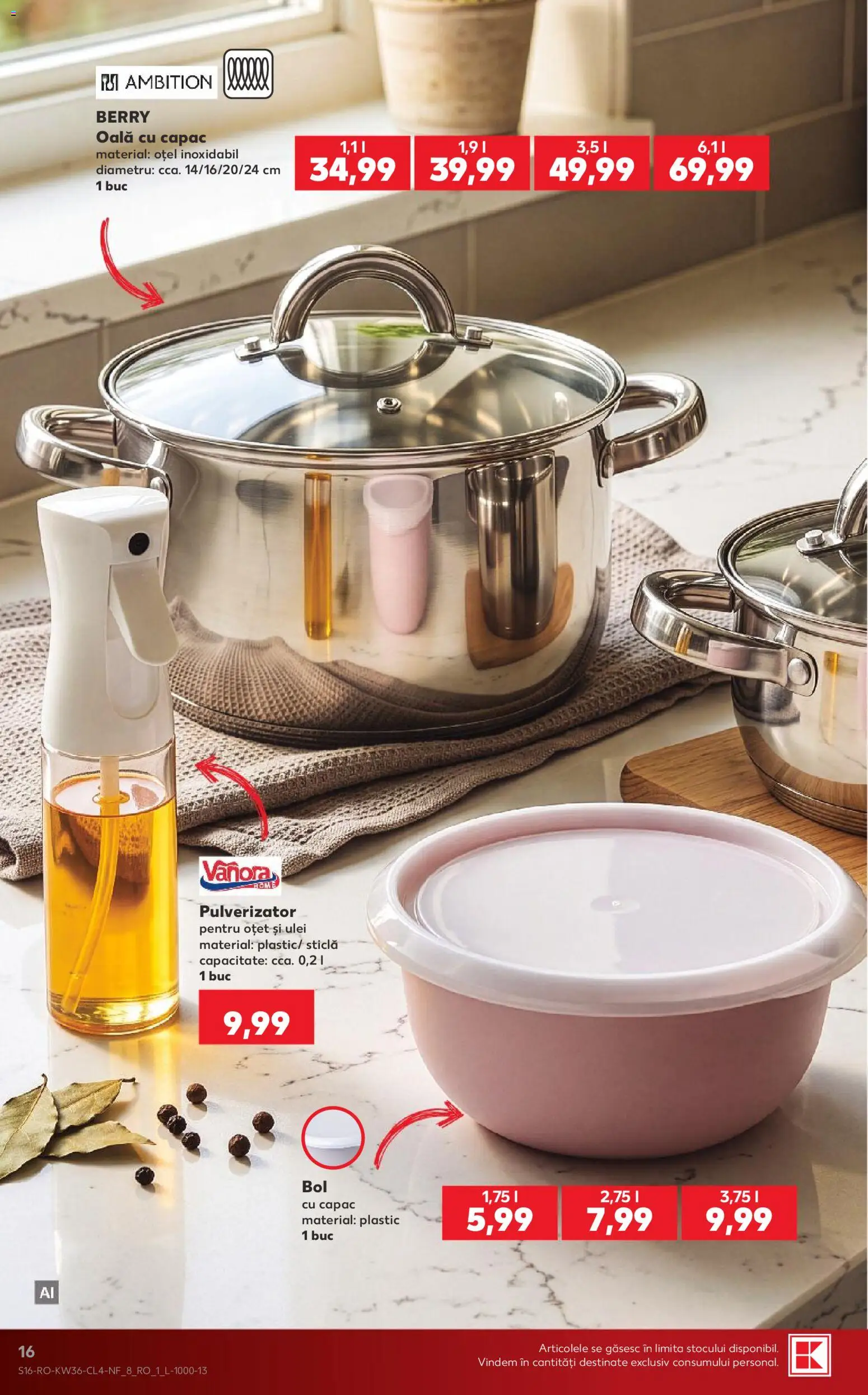 Noul catalog Kaufland – valabil de la 02.09.2026 | Pagină: 16 | Produse: Oală, Ulei, Oțet
