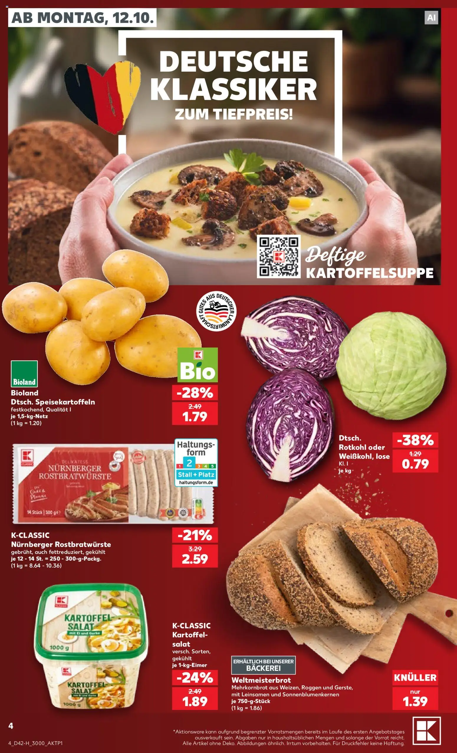Kaufland Německo leták - Glatte Preise od 12.10.2026 | Strana: 4 | Produkty: Salát