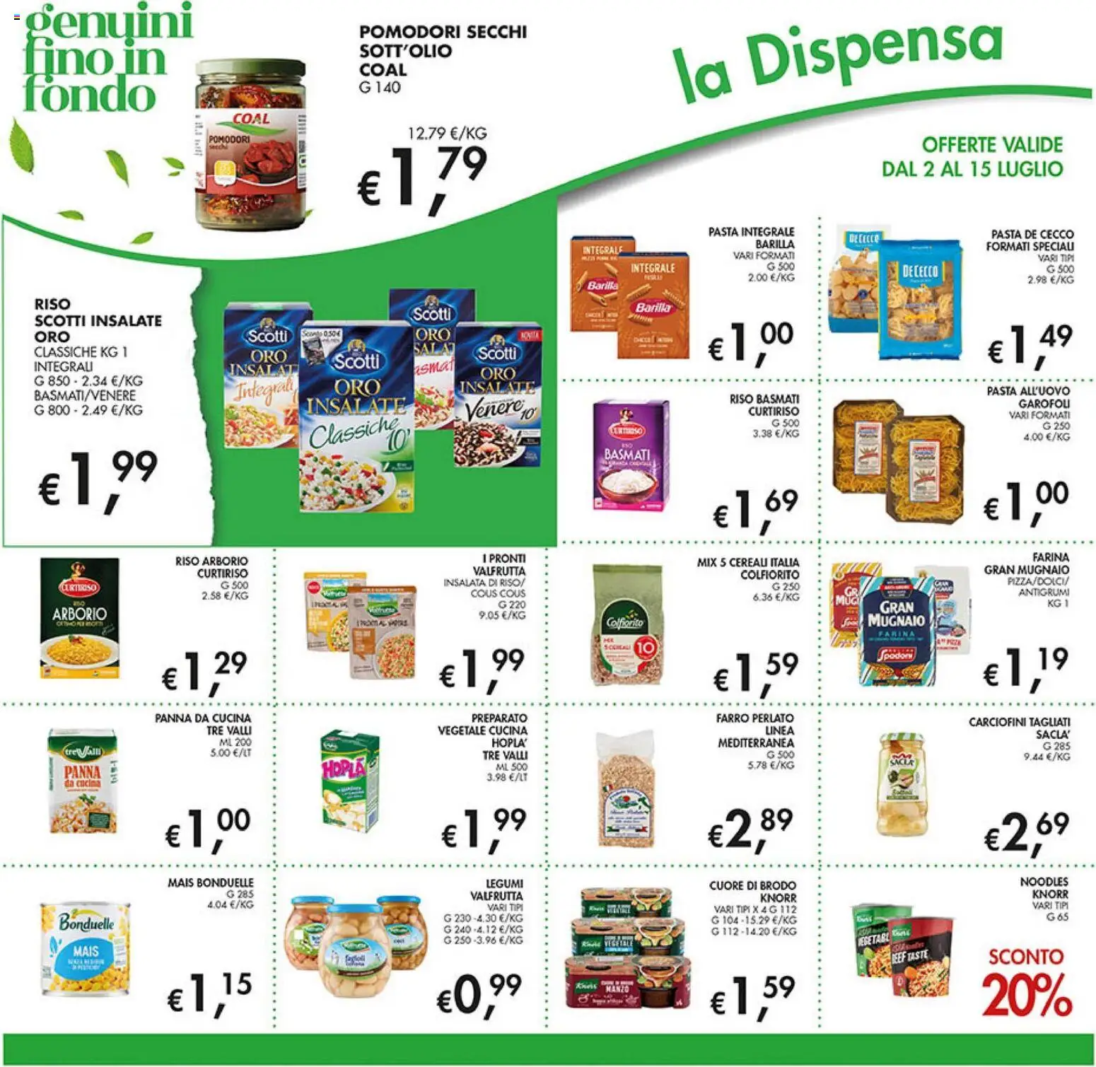 Volantino Coal del 02/07/2026 | Pagina: 20 | Prodotti: Legumi, Pasta, The, Farro