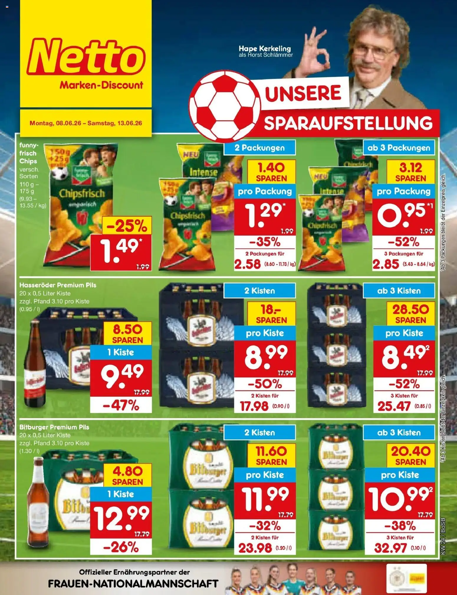 Netto Marken-Discount Prospekt Stadtlohn – gültig ab 08.06.2026 | Seite: 3 | Produkte: Bitburger, Pils, Hasseröder, Chips