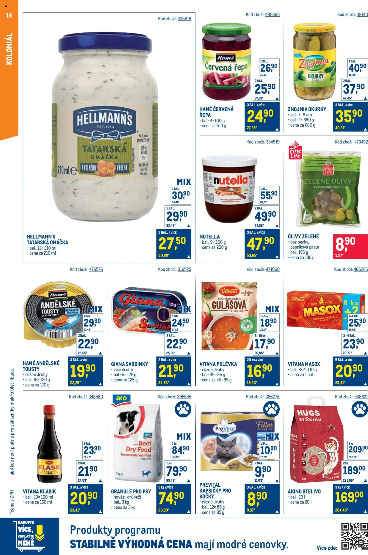 Makro leták - Maloobchod od 20.05.2026 | Strana: 14 | Produkty: Okurky, Stelivo, Sardinky, Kostky