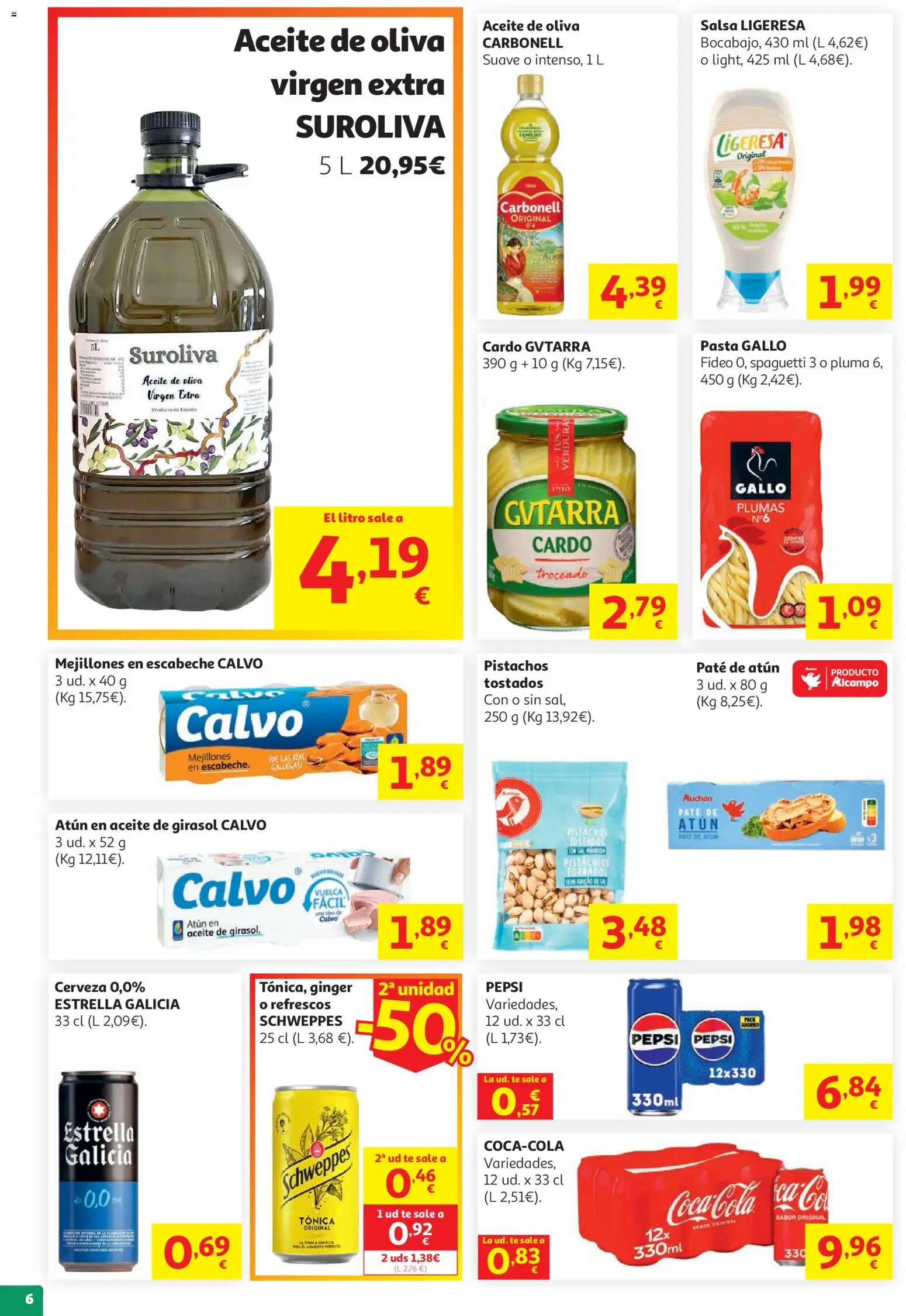 Alcampo Supermercado MAD │ válido desde el 05.05.2026 | Página: 6 | Productos: Aceite, Paté, Té, Aceite de oliva