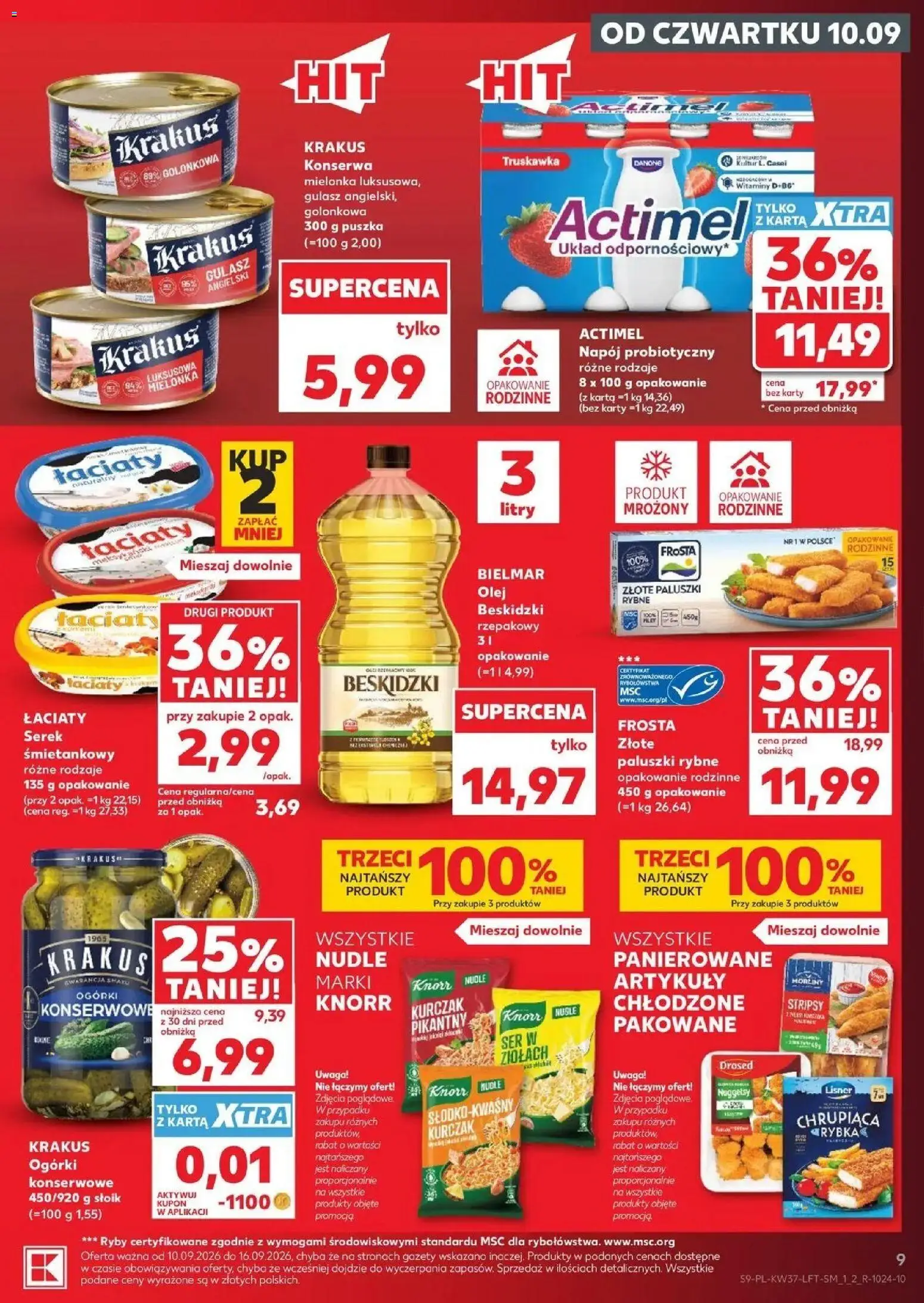 Kaufland gazetka od 10.09.2026 - od jutra PDF | Strona: 9 | Produkty: Cream cheese, Kurczak, Ryby, Ogórki