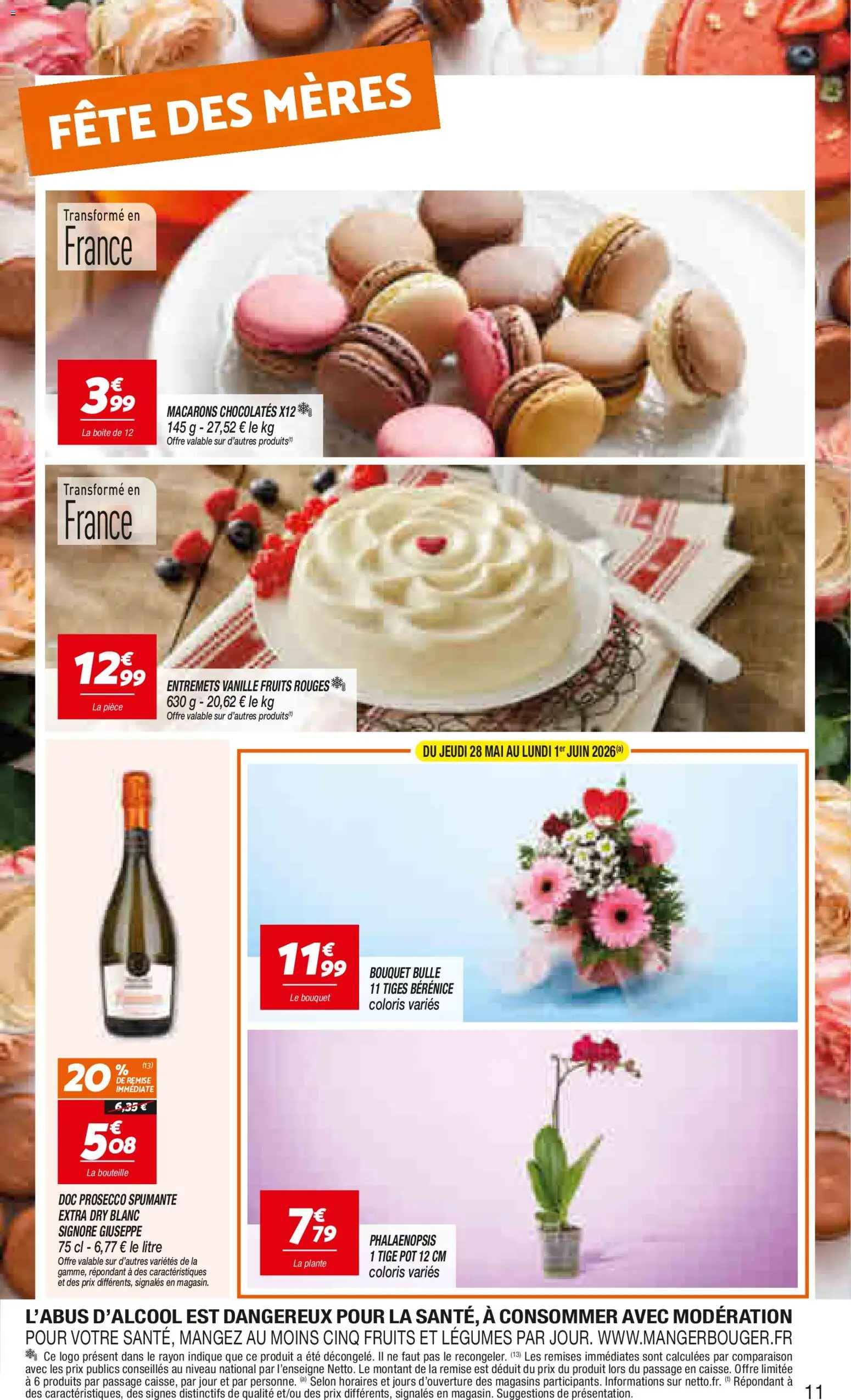{H1} | Page: 11 | Produits: Macarons, Prosecco