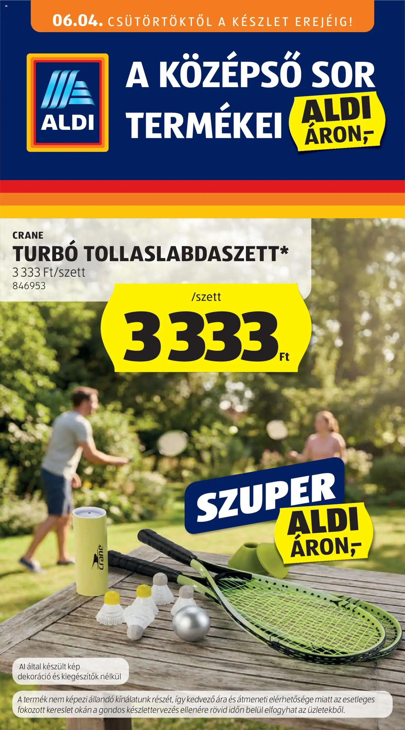 Aldi akciós ujság - amely érvényes a következő dátumtól: 04.06.2026 | Oldal: 1 | Termékek: Sör, Dekoráció