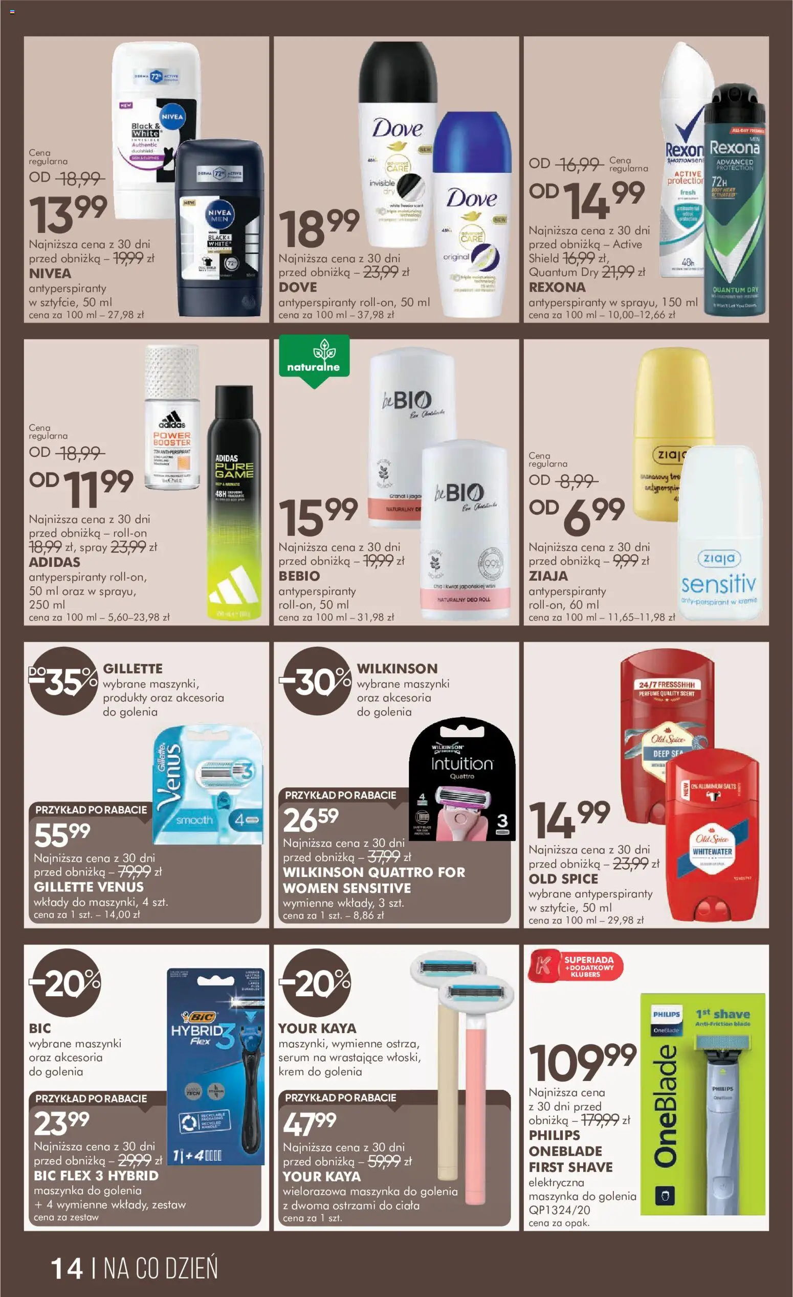 Super-pharm gazetka od 05.09.2026 | Strona: 14 | Produkty: Gillette, Maszynka do golenia, Krem, Old spice