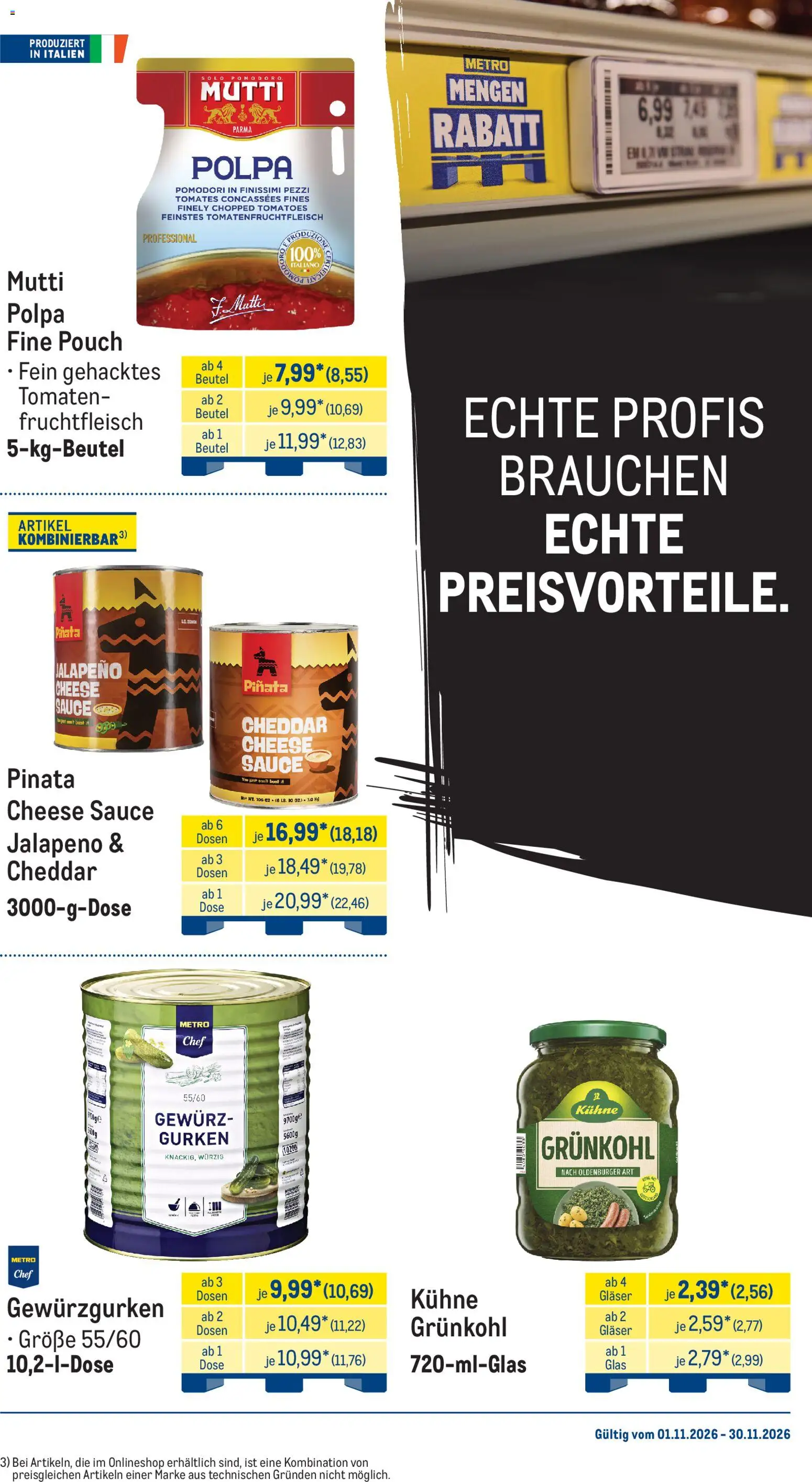 Metro Monats-Menü – gültig ab 01.11.2026 | Seite: 11 | Produkte: Tomaten, Gurken