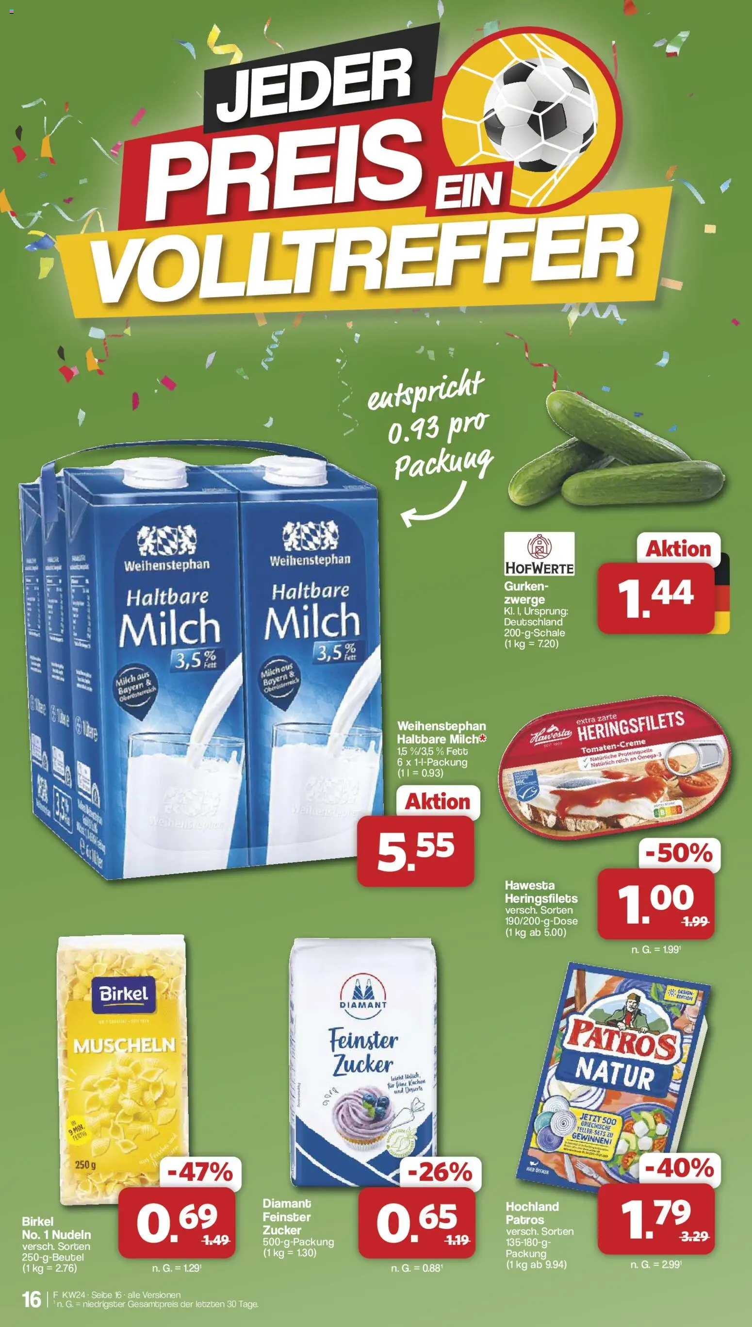 Famila Nordwest Prospekt – gültig ab 08.06.2026 | Seite: 16 | Produkte: Milch, Haltbare milch, Patros, Nudeln