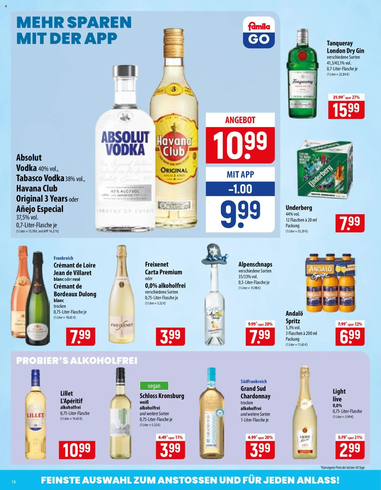 Famila Prospekt – gültig ab 21.09.2026 | Seite: 14 | Produkte: Havana club, Grand sud, Vodka, Underberg