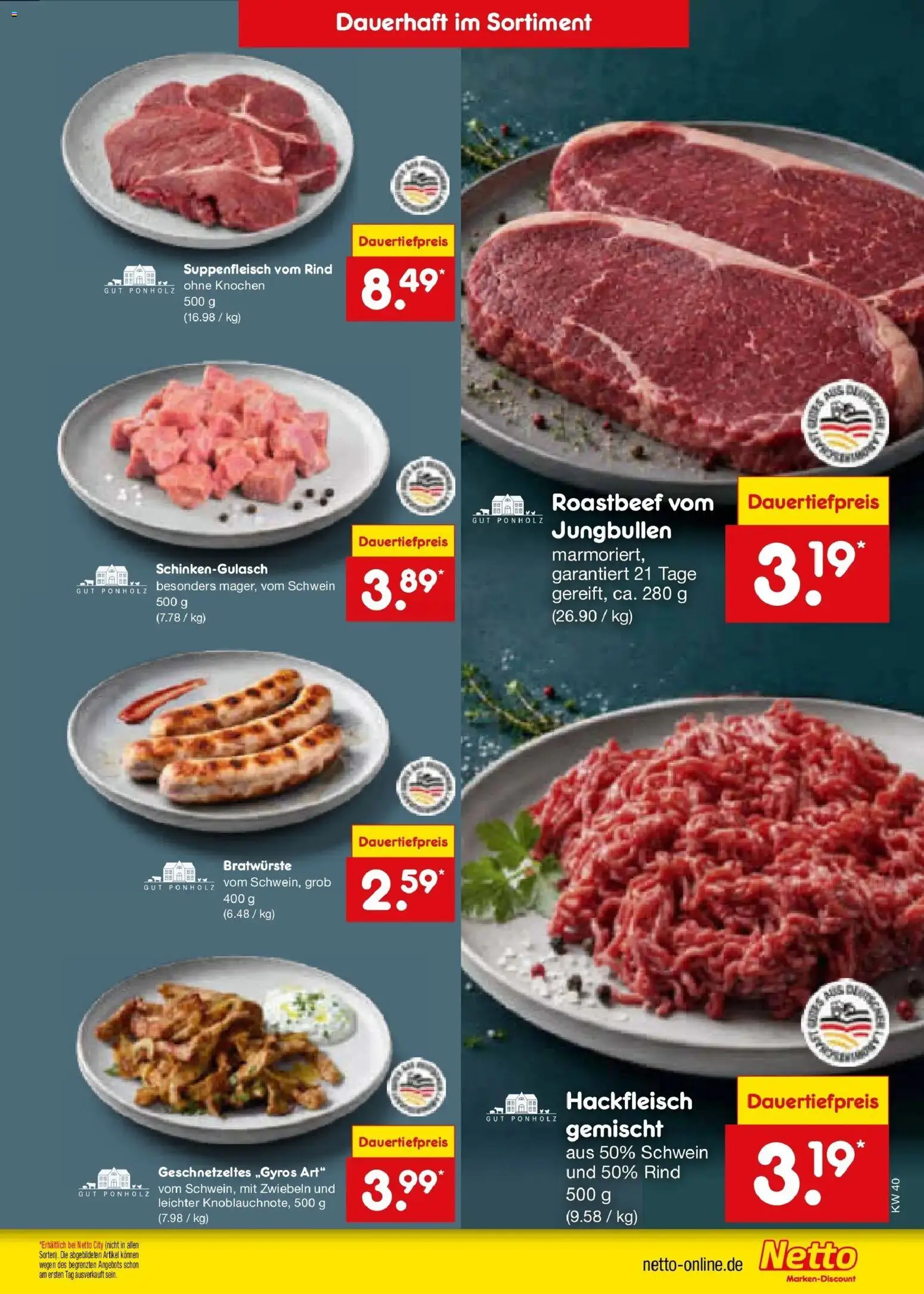Netto Marken-Discount Prospekt Pirna – gültig ab 28.09.2026 | Seite: 13 | Produkte: Roastbeef, Zwiebeln, Suppenfleisch, Hackfleisch