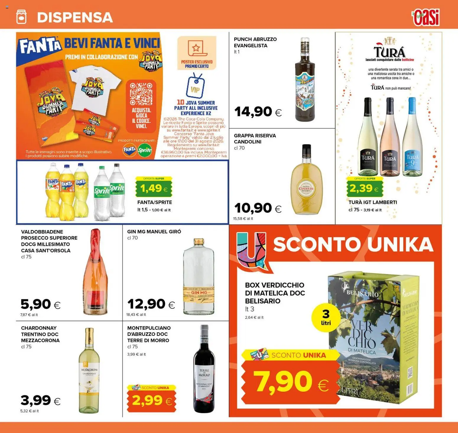 Volantino Oasi del 21/08/2026 | Pagina: 27 | Prodotti: Gin, Prosecco, The, Fanta