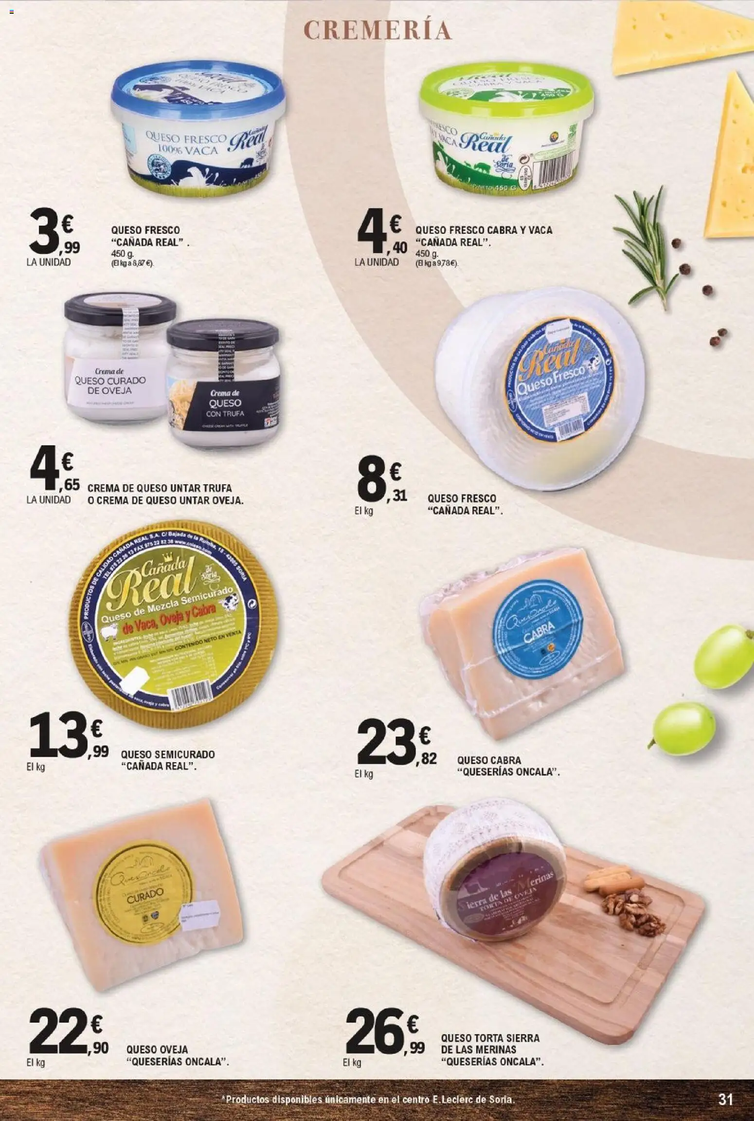 E.Leclerc - Soria │ válido desde el 16/09/2026 | Página: 30 | Productos: Queso, Queso fresco, Queso curado, Crema