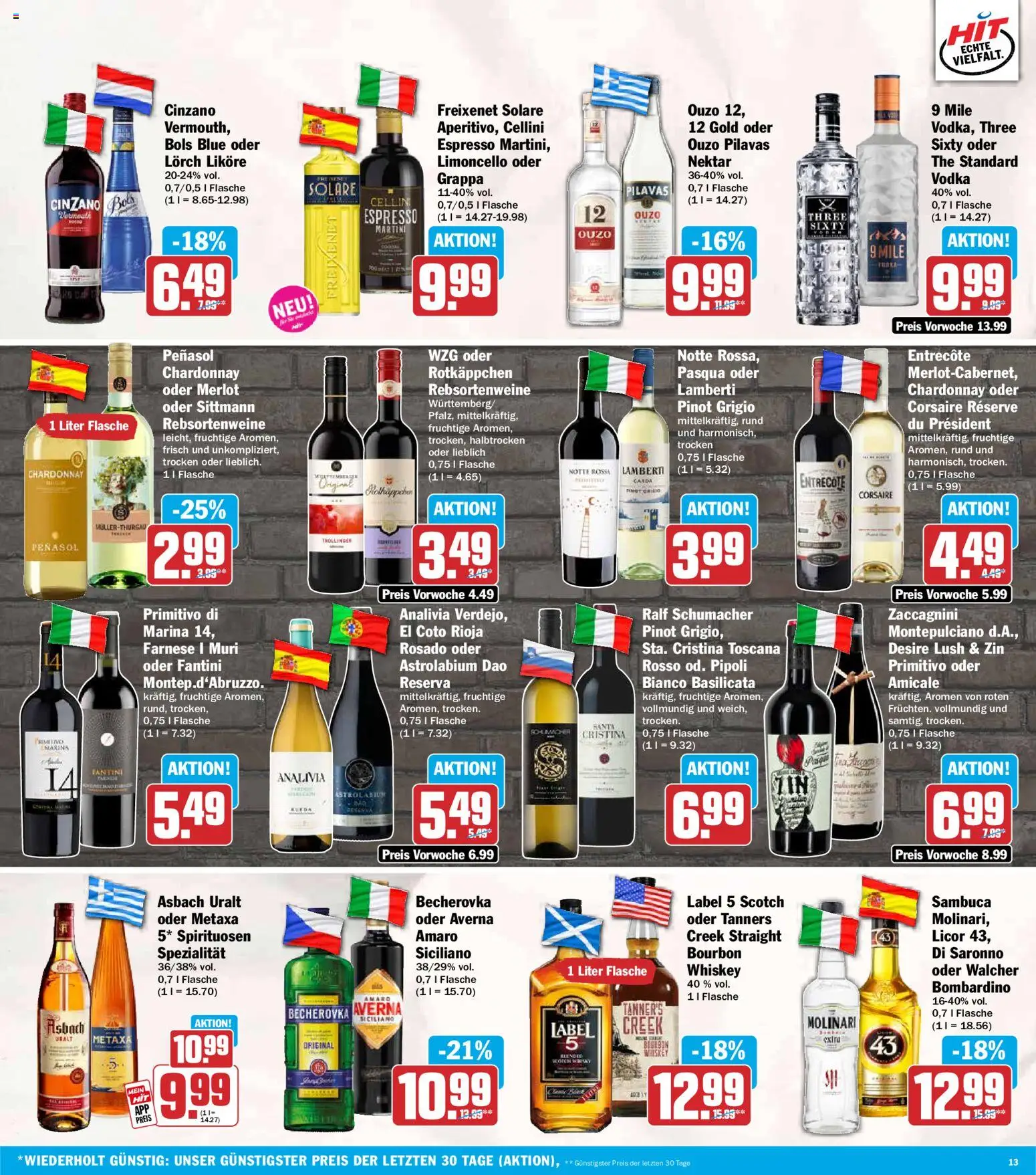 HIT Prospekt – gültig ab 07.09.2026 | Seite: 13 | Produkte: Freixenet, Sambuca, Rotkäppchen, Asbach
