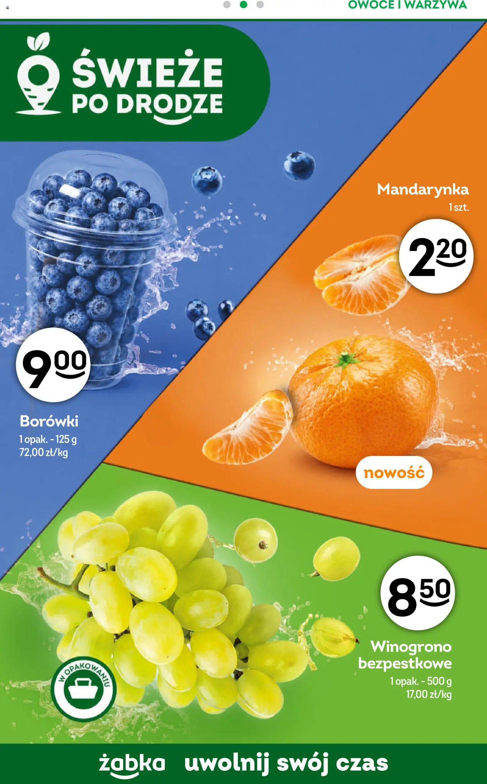 Żabka gazetka - Codzienne produkty od 07.10.2026 | Strona: 10 | Produkty: Borówki, Winogrono, Warzywa, Owoce