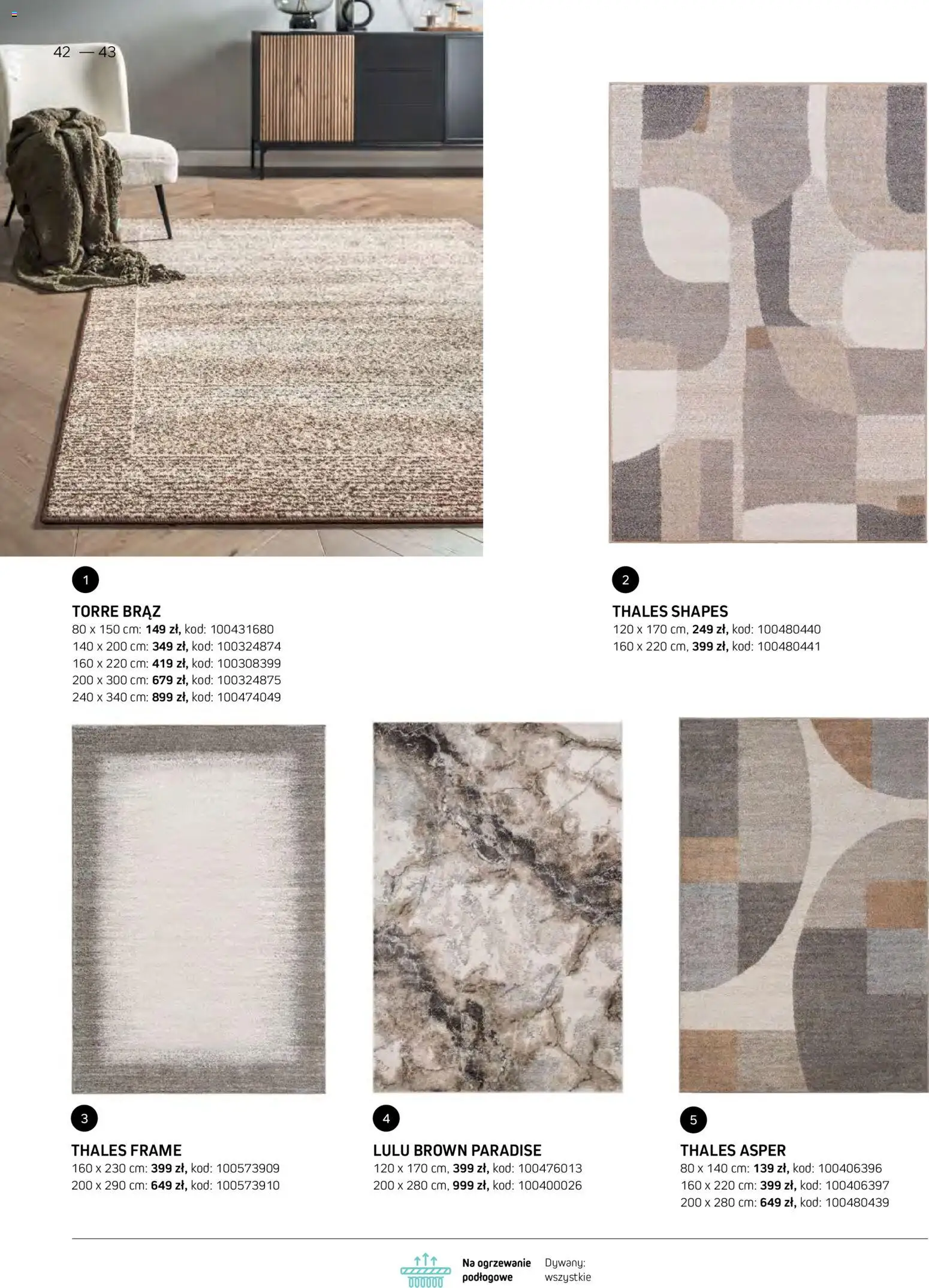 Komfort gazetka - Katalog dywanów od 07.10.2026 | Strona: 42 | Produkty: Dywany