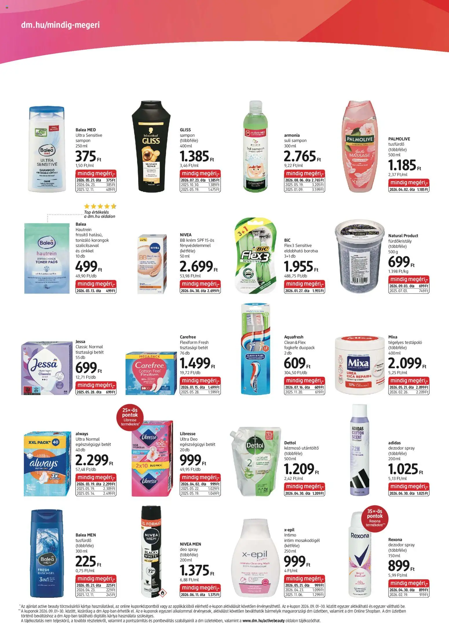 DM Drogerie Markt akciós ujság - amely érvényes a következő dátumtól: 2026.09.17. | Oldal: 2 | Termékek: Libresse, Nivea, Palmolive, Always