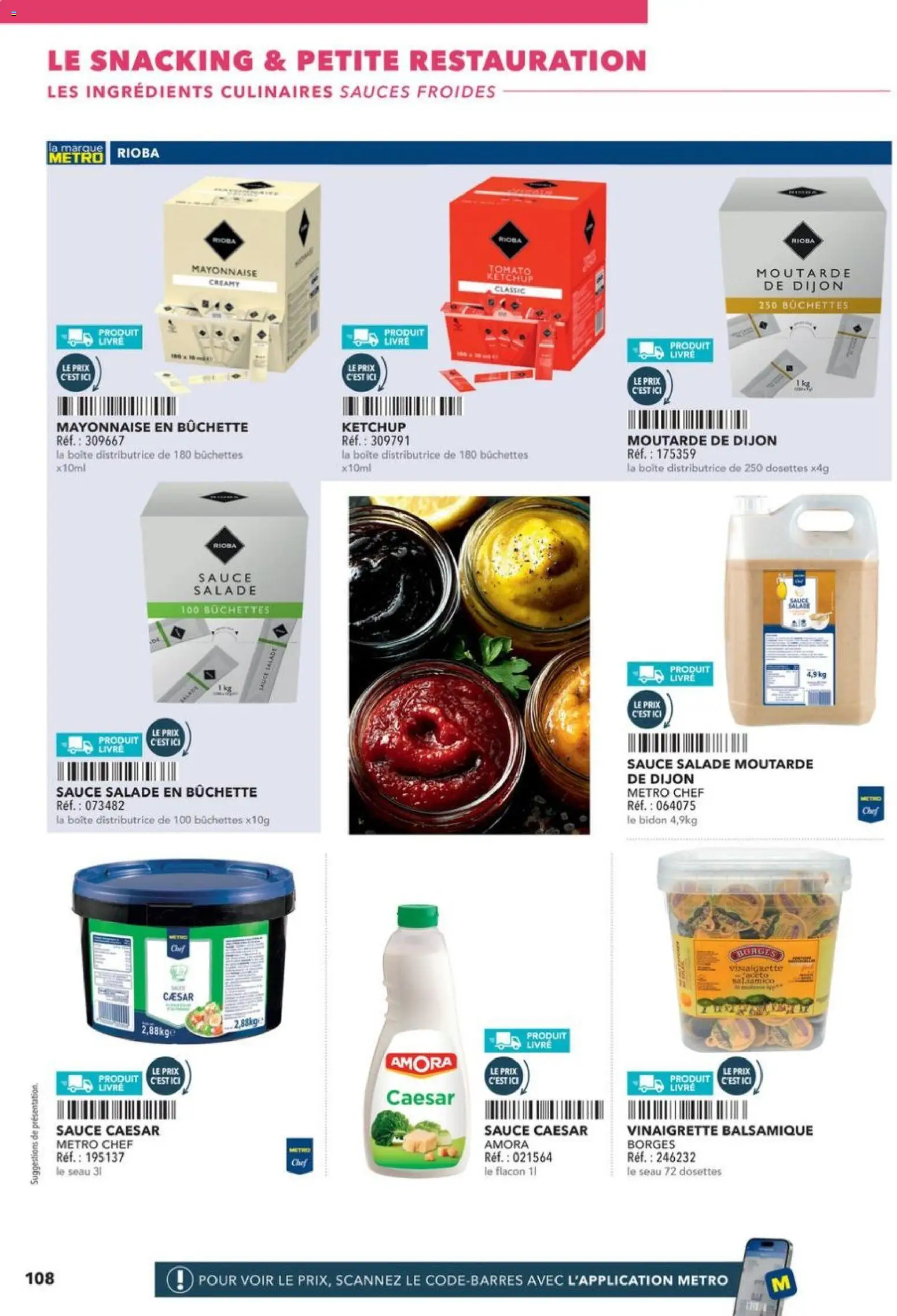 {H1} | Page: 108 | Produits: Mayonnaise, Sauce salade, Moutarde, Livre
