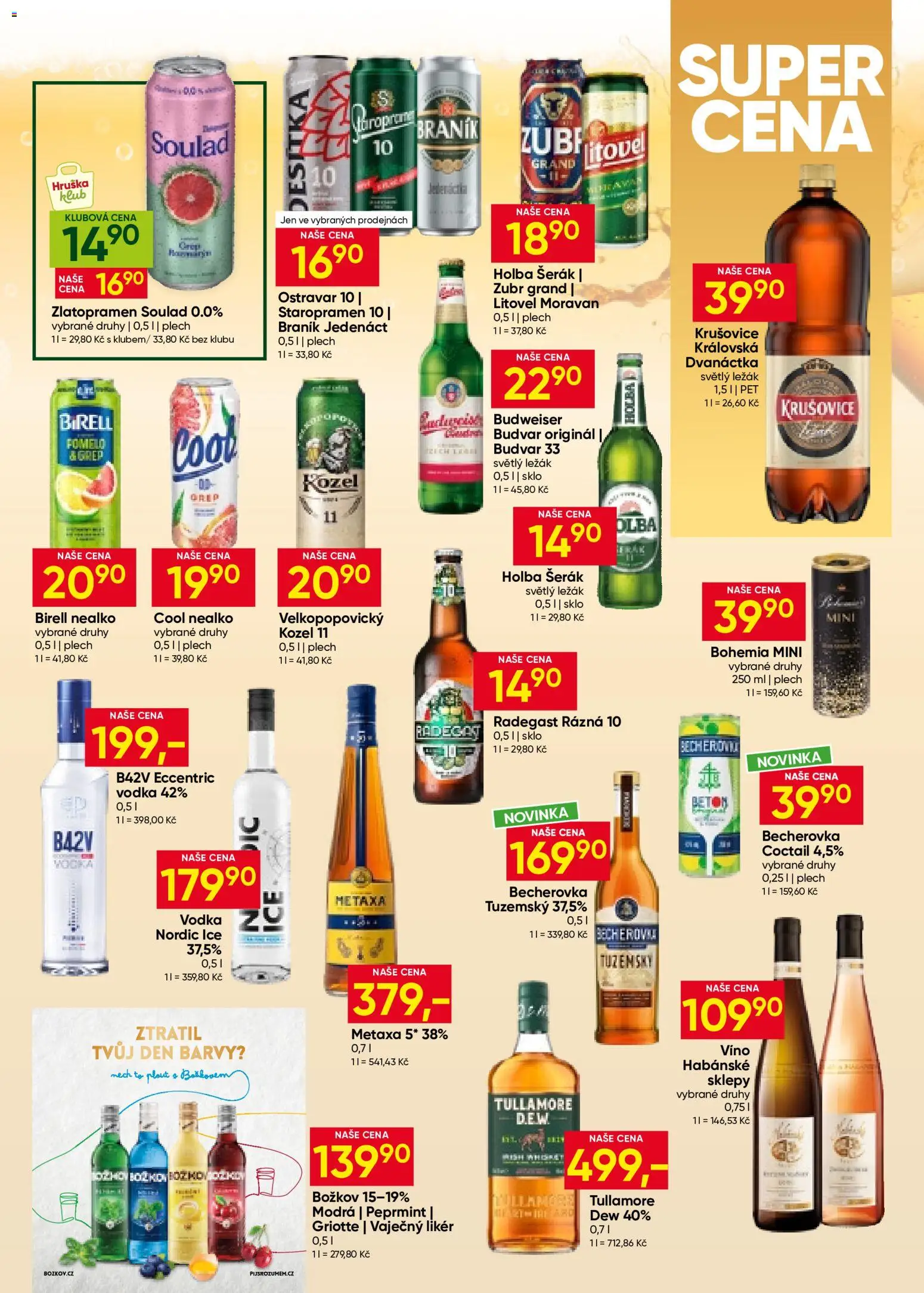 Hruška leták od 01.07.2026 | Strana: 11 | Produkty: Plech, Krušovice, Božkov, Becherovka