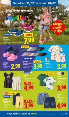 Lidl Folder week 29 - Voorbeeld van een folder van Lidl, geldig van 13/07/2026 | Pagina: 27 | Producten: Leggings, Sneakers, Jurk, Pyjama