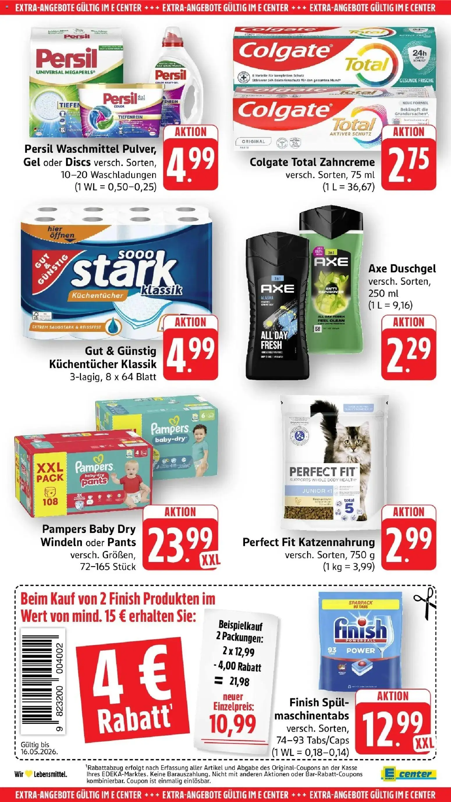 E center Prospekt Laufenburg	 – gültig ab 10.05.2026 | Seite: 52 | Produkte: Finish, Waschmittel, Axe, Persil