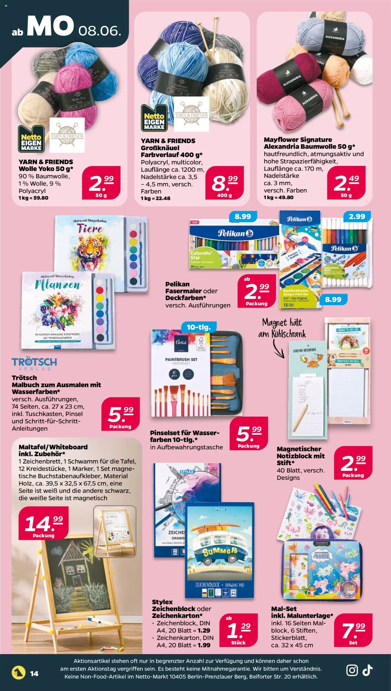 Netto Prospekt – gültig ab 08.06.2026 | Seite: 16 | Produkte: Box, Kühlschrank, Pinsel, Wasser