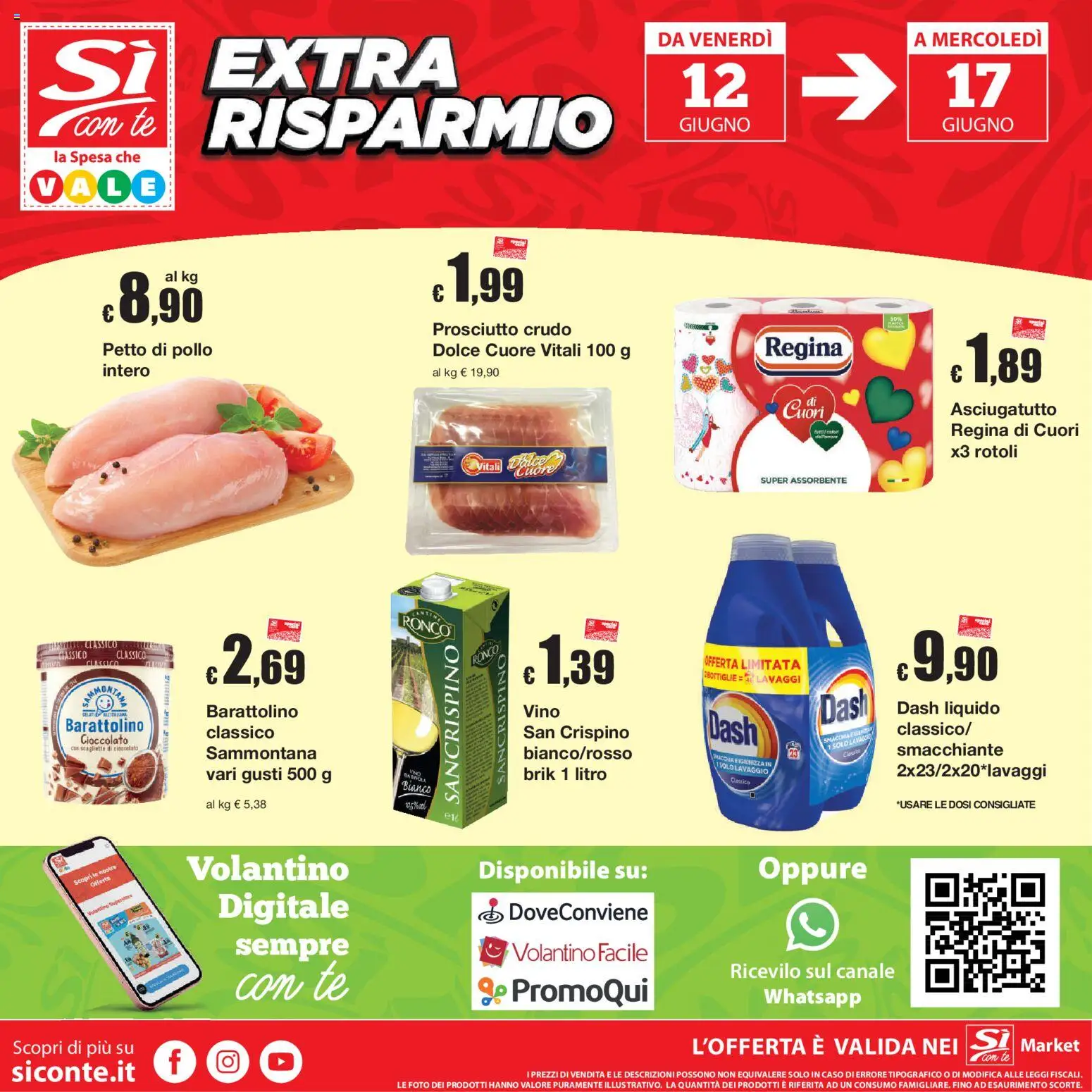Volantino Sì con Te del 04.06.2026 | Pagina: 16 | Prodotti: Petto di Pollo, Pollo, Tè, Asciugatutto