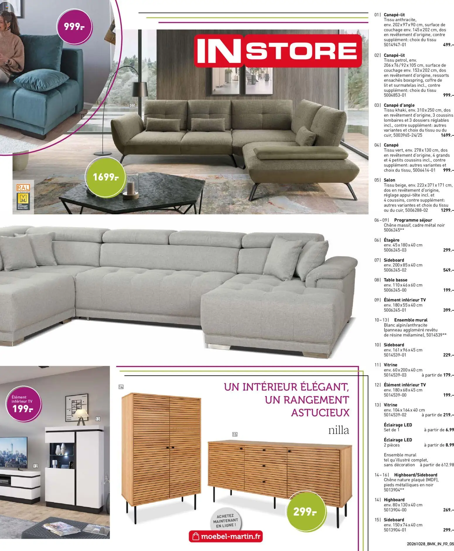 {H1} | Page: 5 | Produits: Surmatelas, Lit, Étagère, Décoration