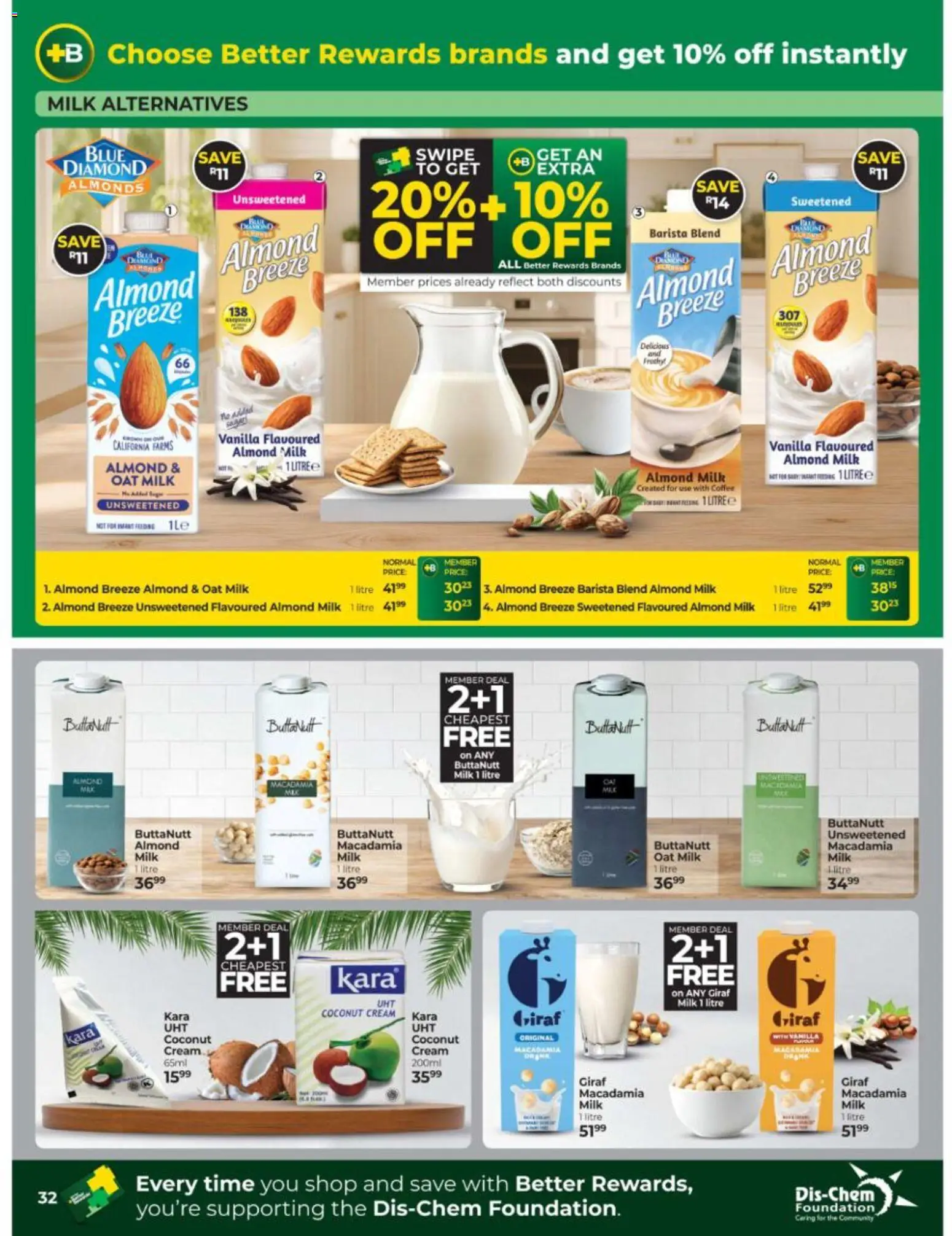 New Dis-Chem catalogue – valid from 15/09/2026 | Page: 32 | Products: Vanilla, Almonds, Milk, Cream