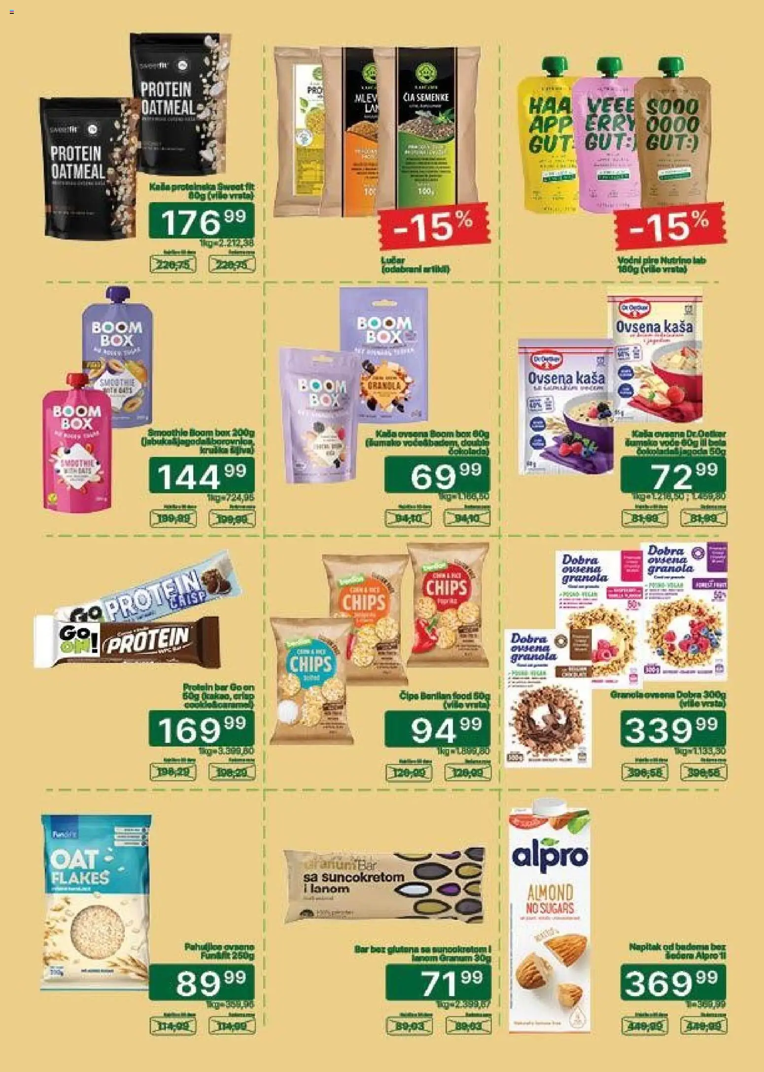 Univerexport katalog - važi od 17.08.2026 | Strana: 15 | Proizvode: Čia semenke, Protein, Alpro, Pire