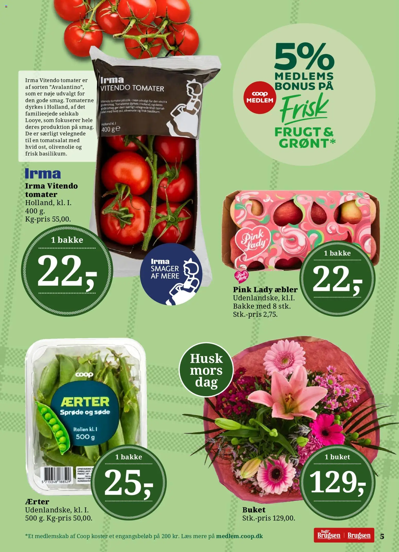 Dagli'Brugsen tilbudsavis – gyldig fra 08.05.2026 | Side: 5 | Produkter: Æbler, Ærter, Olivenolie, Søm