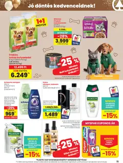 Spar akciós újság - amely érvényes a következő dátumtól: 2026.07.02. | Oldal: 15 | Termékek: Whiskas, Folyékony szappan, Sampon, Szappan