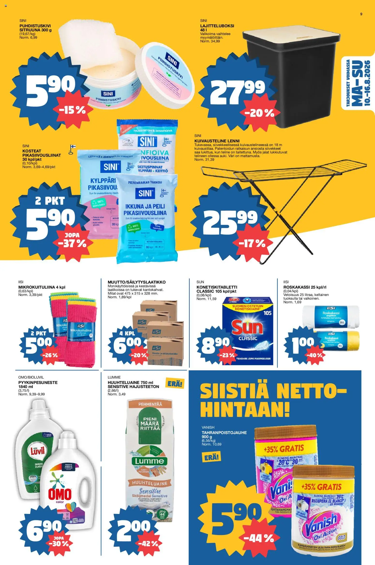 Tokmanni tarjoukset – voimassa 10/08/2026 alkaen | Sivu: 9