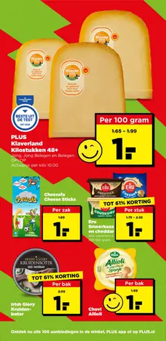 Eru Smeerkaas en Cheddar, Alle varianten à 100-150 gram - Voorbeeld van een folder van Plus, geldig van 07-10-2026 | Pagina: 8 | Producten: Zak, Kruidenboter, Kruiden, Cheddar