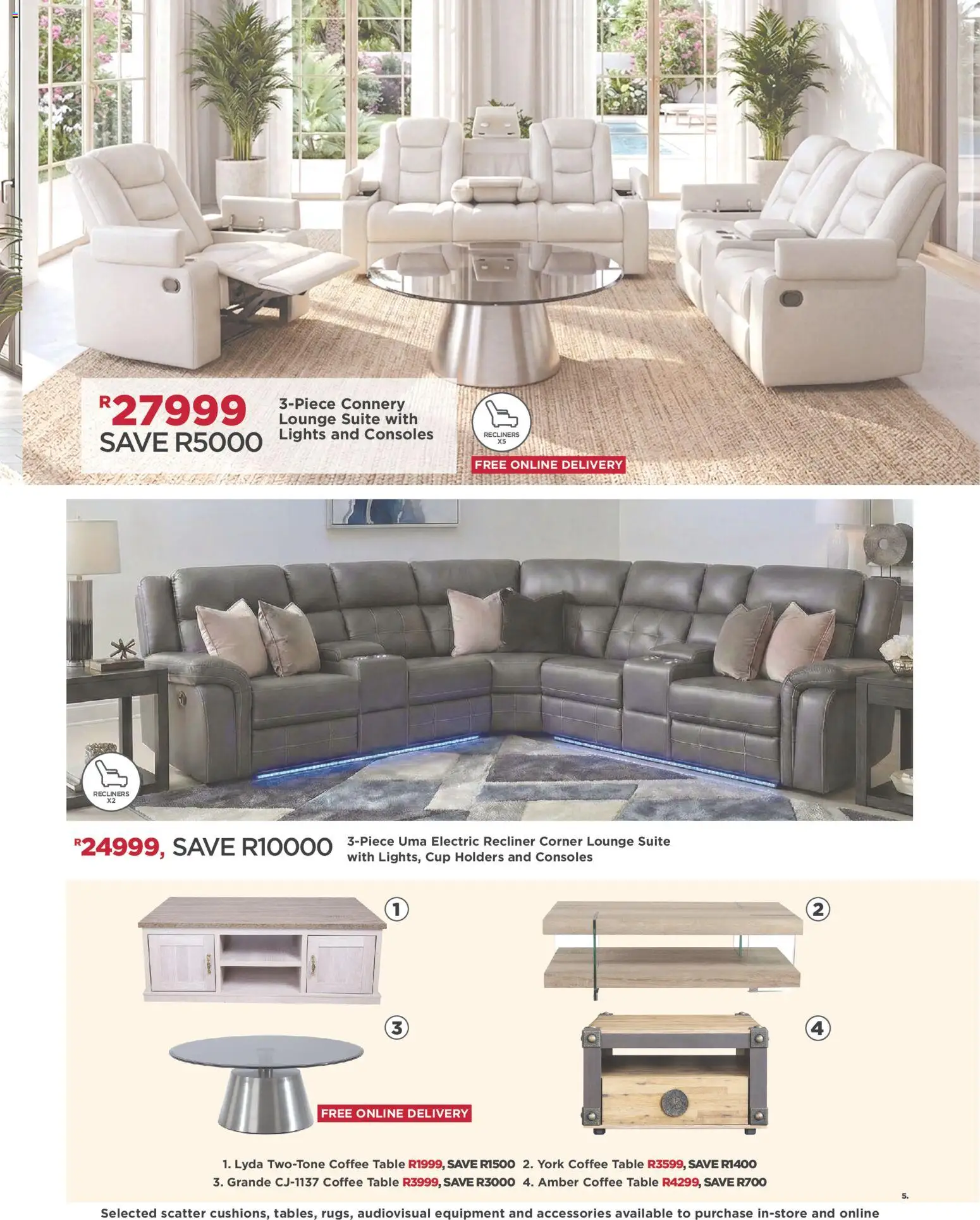 New House and Home catalogue – valid from 07/09/2026 | Page: 5 | Products: Coffee table, Table, Lounge suite, Coffee